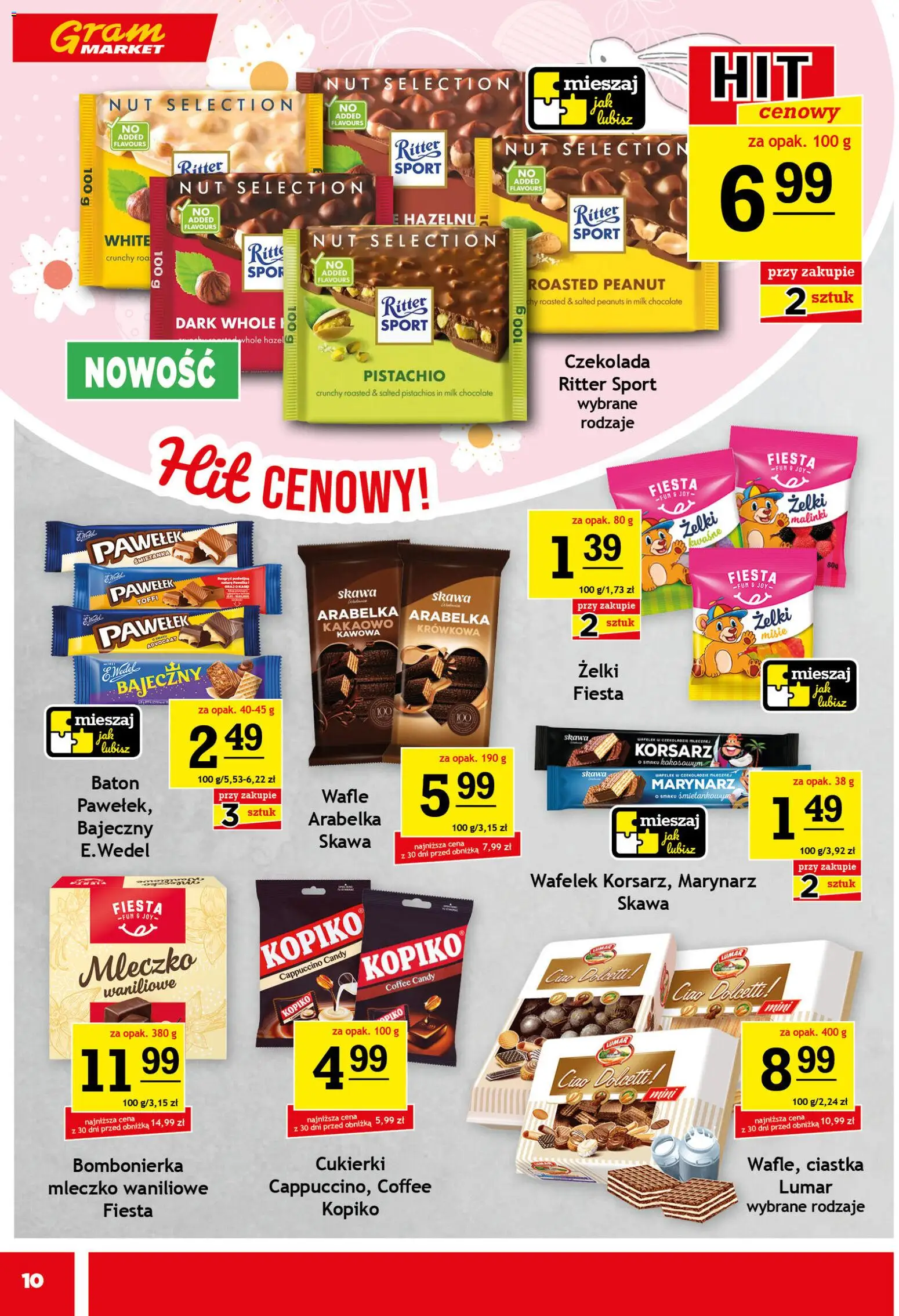 Gram Market gazetka od 25.03.2026 | Strona: 10 | Produkty: Żelki, Czekolada, Cukierki, Ciastka
