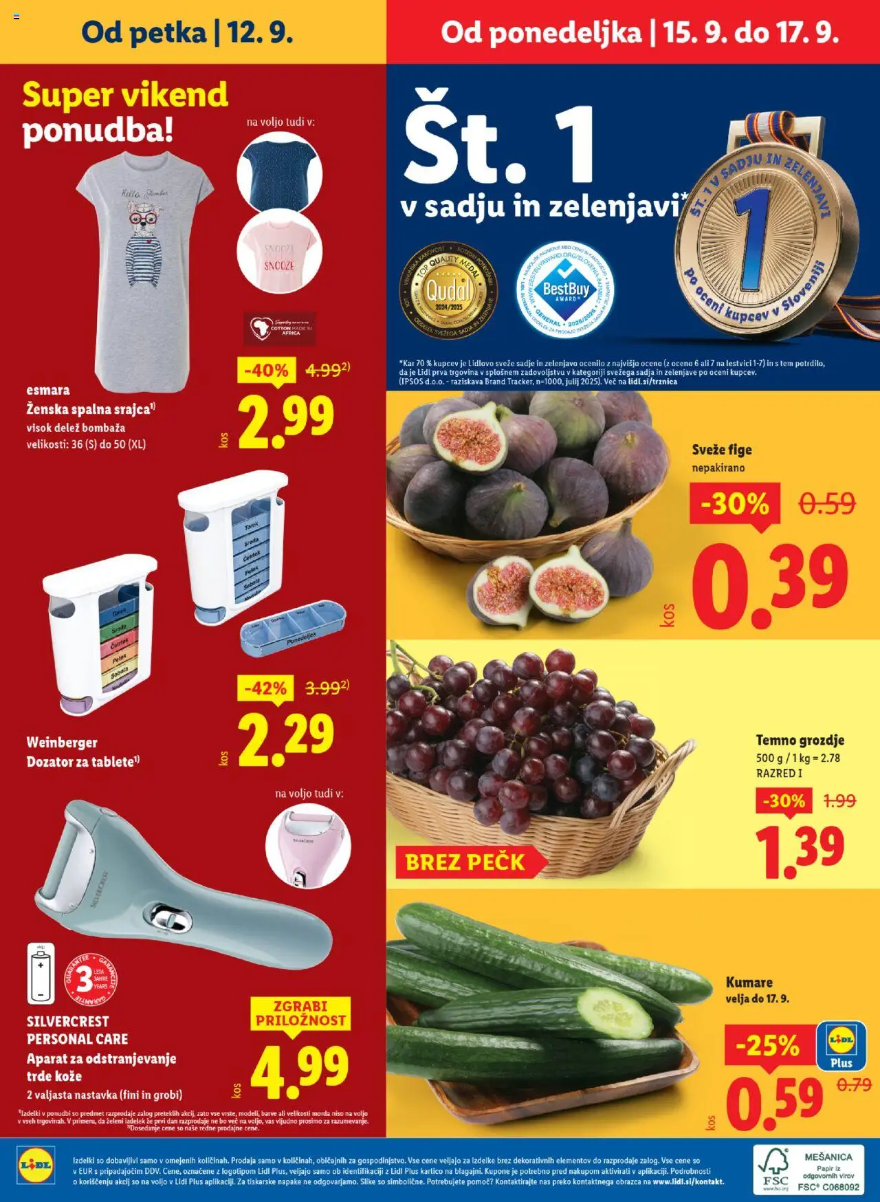 Novi Lidl katalog ponudbe – veljaven od 11.09.2025 | Stran: 56 | Izdelki: Grozdje, Sadje