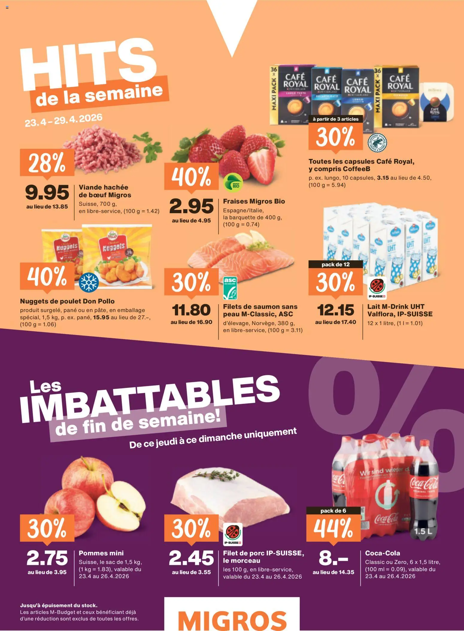 Migros aktionen FR – gültig ab 22.04.2026 | Seite: 48 | Produkte: Coca Cola, Pane