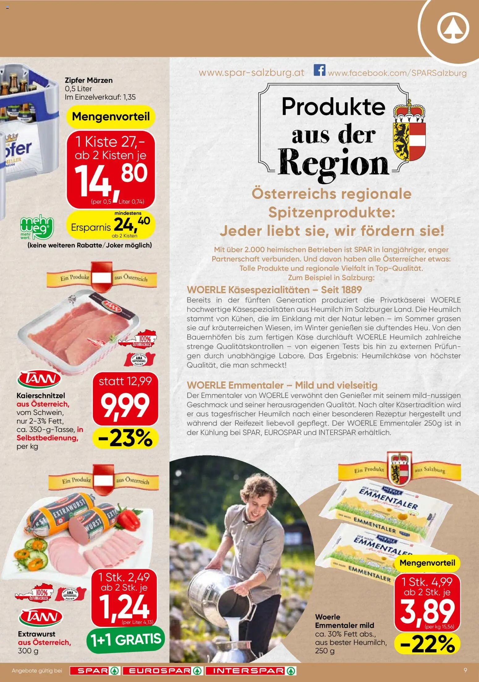 Spar Flugblatt - Salzburg gültig ab 15.01.2026 | Seite: 9 | Produkte: Wurst, Käse
