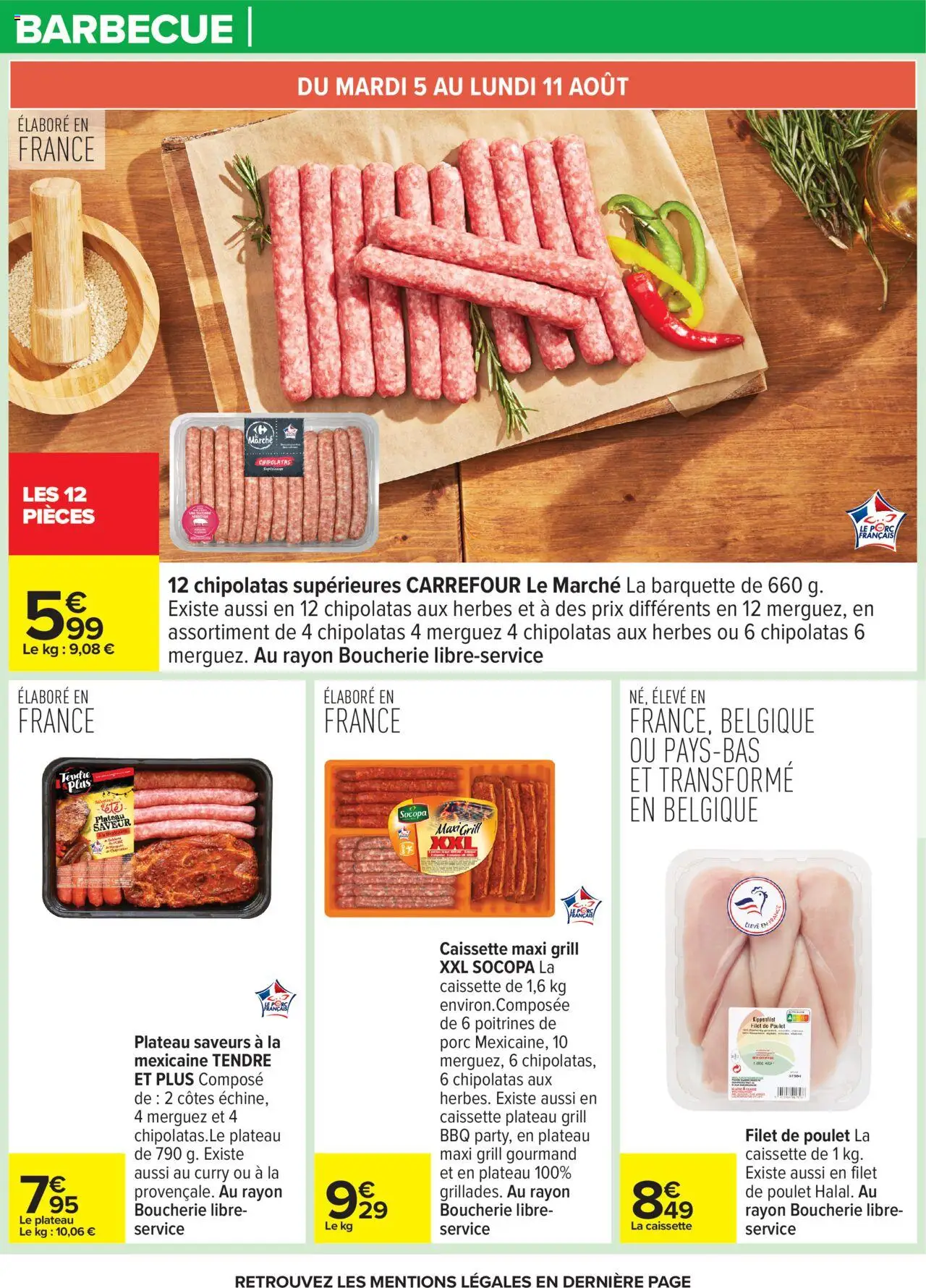  | Page: 10 | Produits: Plateau, Grill, Merguez, Curry