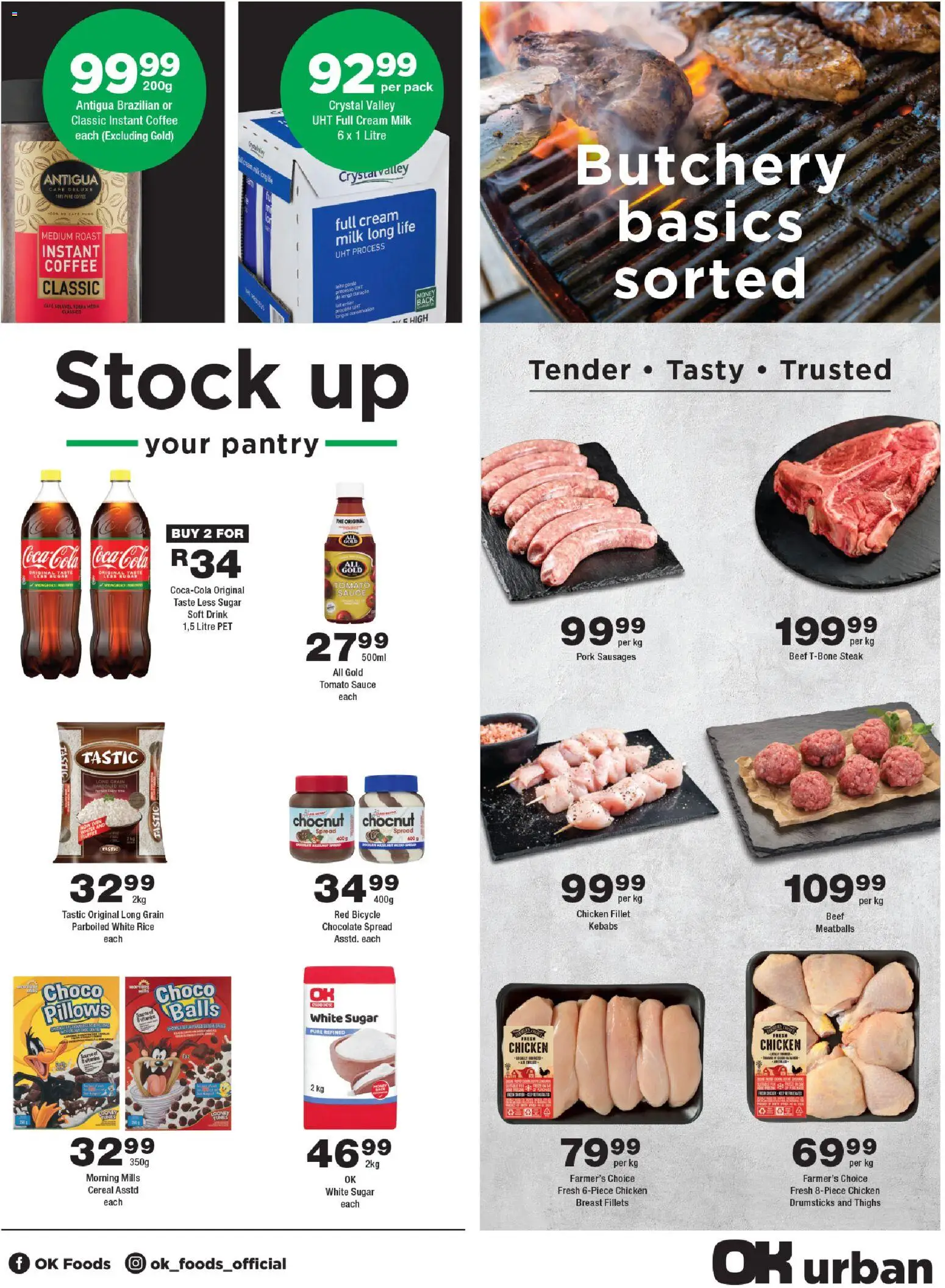 New OK Foods catalogue – valid from 12.11.2025 | Page: 3 | Products: Coffee, Pork, Rice, Estuche organizador de viaje