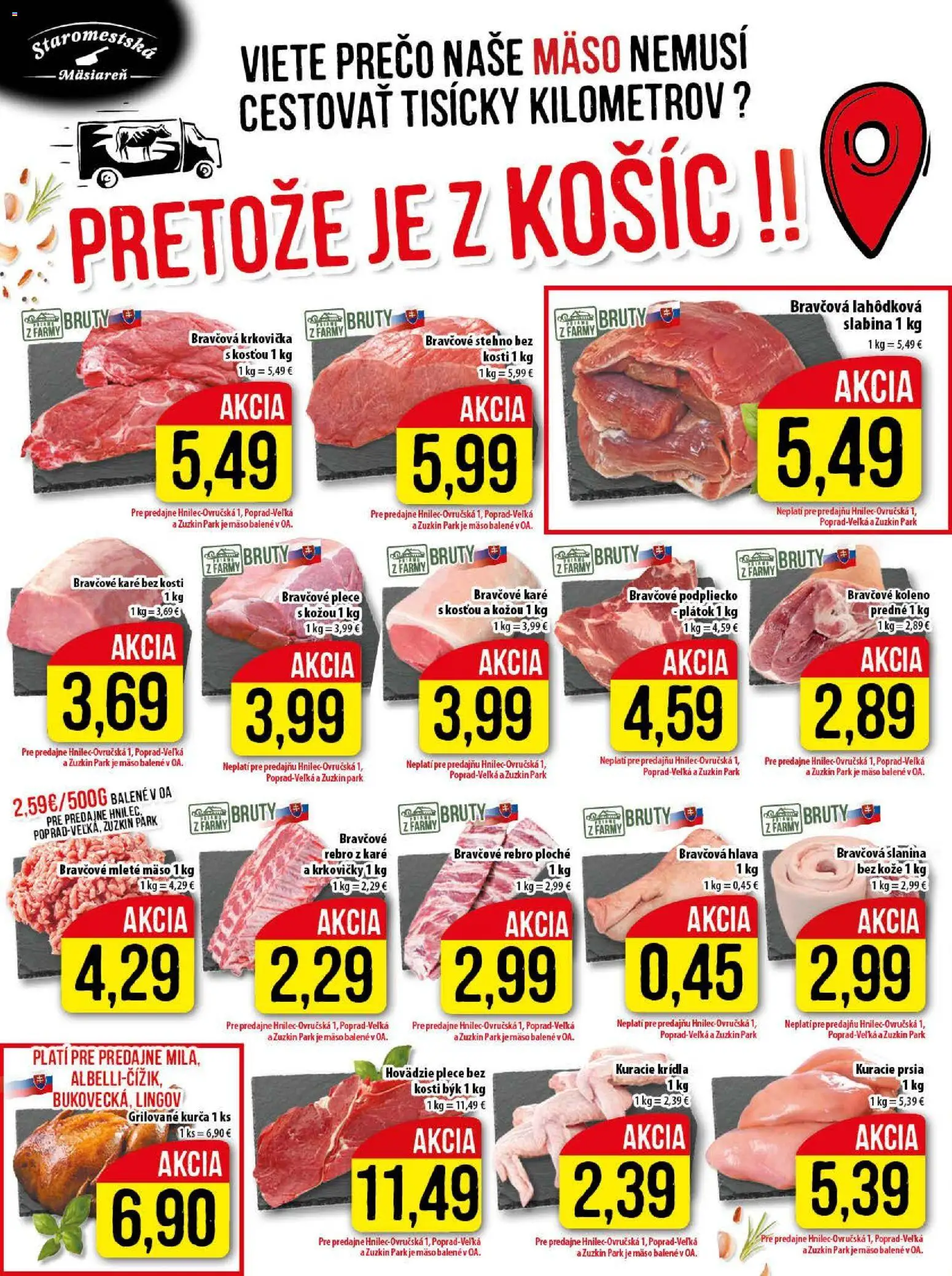 Nové Klas akcie – leták je platný od 08.12.2025 | Strana: 4 | Produkty: Krkovička, Mleté mäso, Kuracie krídla, Kurča