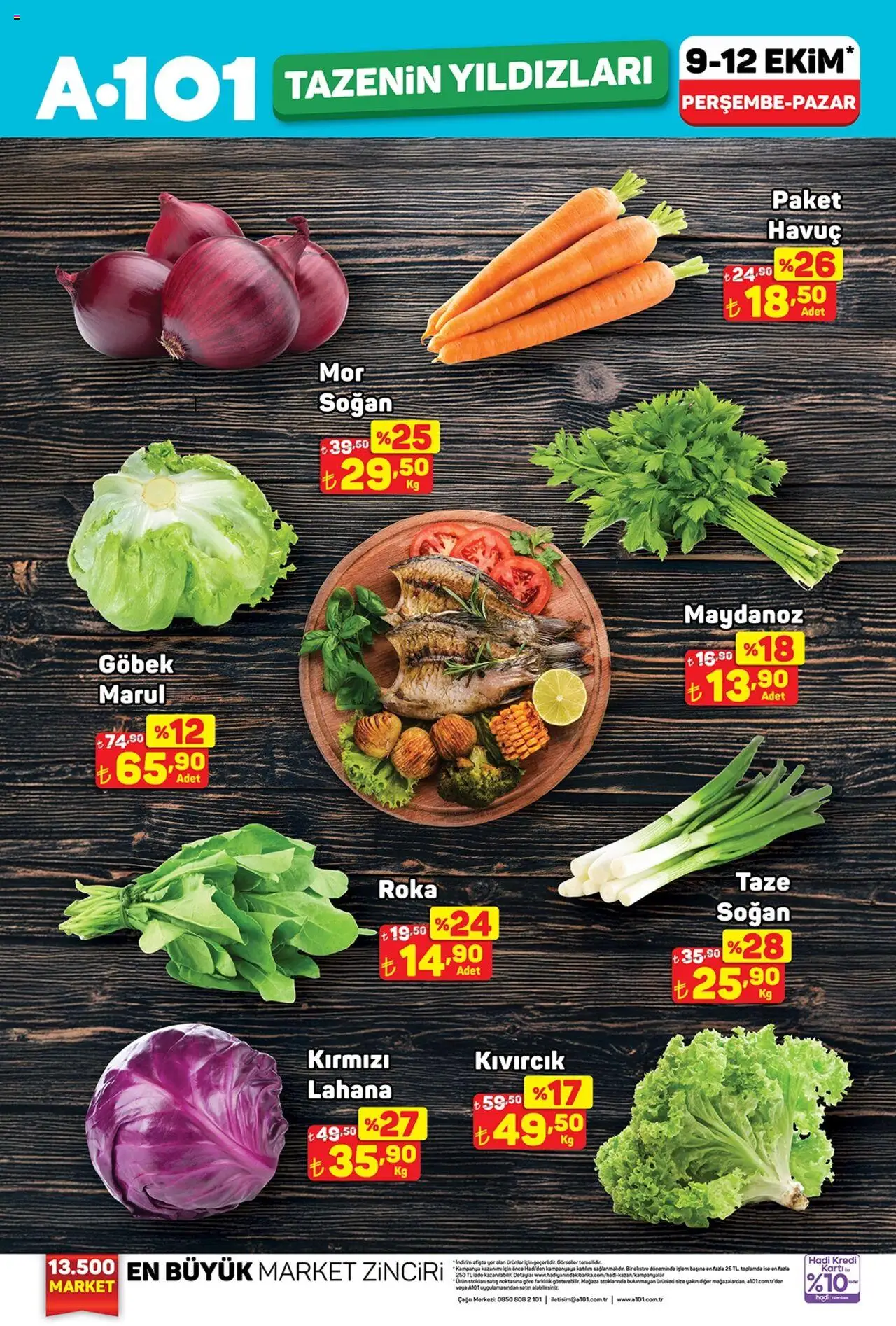 A101 Tazenin Yıldızları - 09.10.2025 tarihinden itibaren geçerlidir | Sayfa: 2 | Ürünler: Roka, Havuç, Soğan, Marul