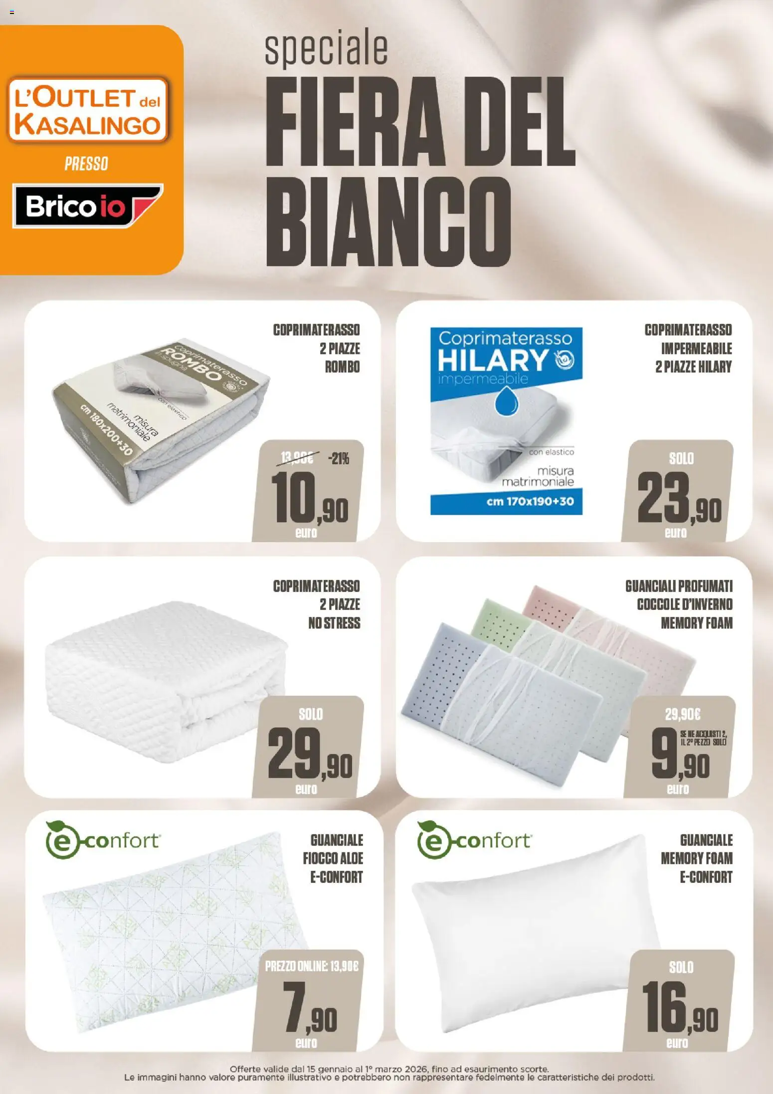 Volantino Brico io del 15.01.2026 | Pagina: 8 | Prodotti: Coprimaterasso, Guanciale
