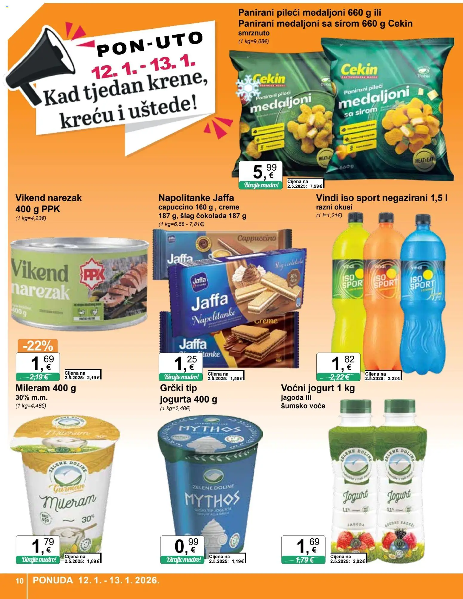 KTC katalog | vrijedi od 07.01.2026 | Stranica: 10 | Proizvodi: Pileći medaljoni, Čokolada, Narezak, Šlag