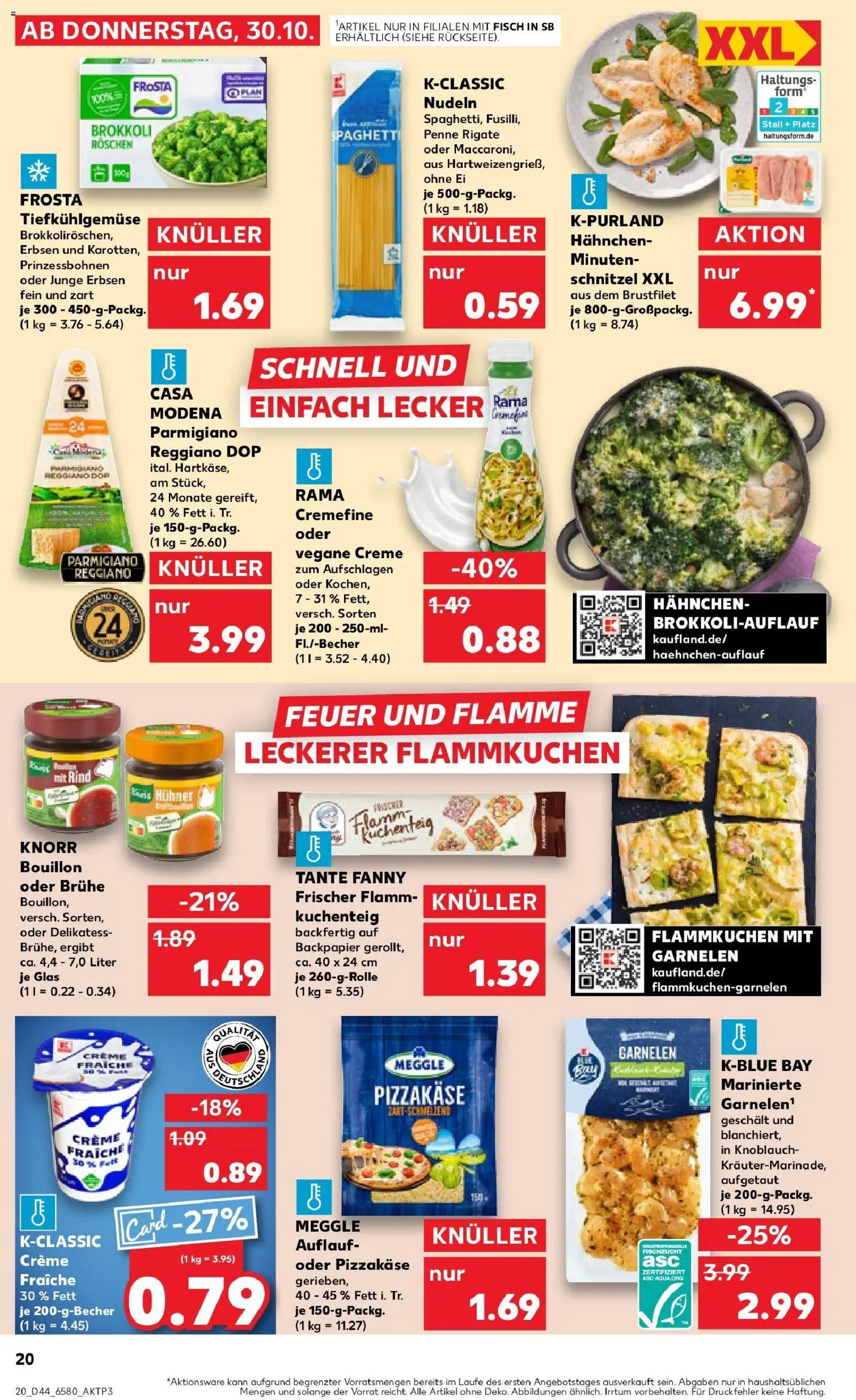 Kaufland prospekt Lüneburg	 – gültig ab 30.10.2025 | Seite: 20 | Produkte: Creme, Frosta, Fisch, Pasta