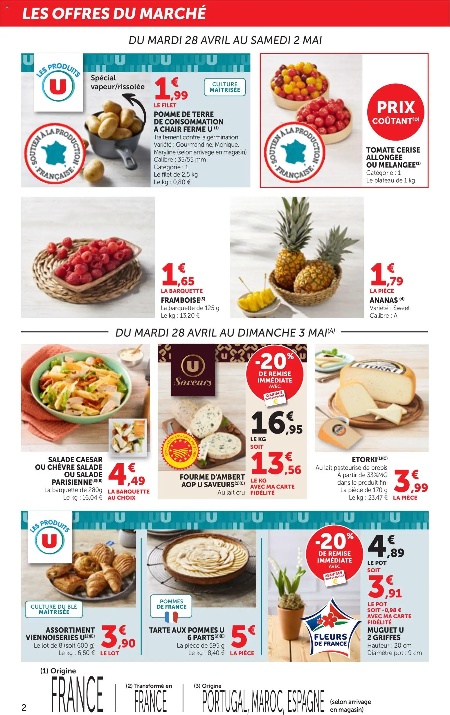 {H1} | Page: 2 | Produits: Salade, Viennoiseries, Lait, Tarte aux pommes