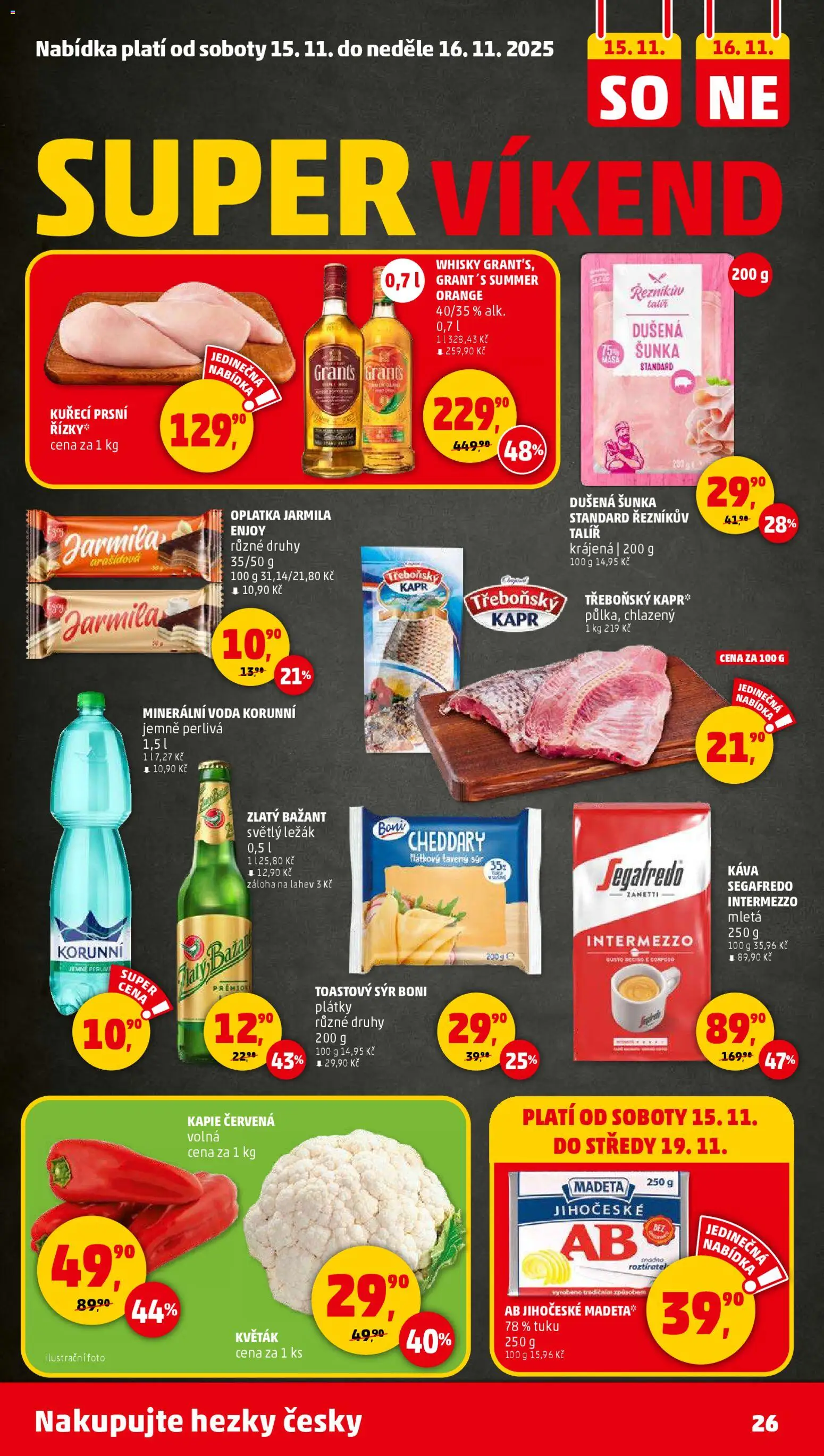 Penny Market leták - Čtvrtečník od 13.11.2025 | Strana: 26 | Produkty: Voda, Káva, Minerální voda, Kapr