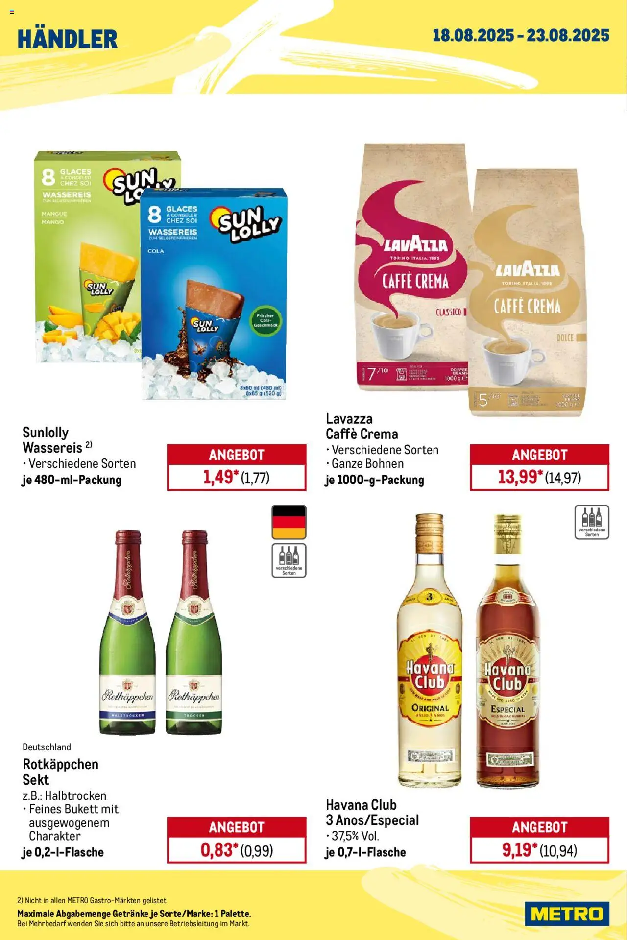 Metro Wochen-Angebote Händler - gültig ab dem 18.08.2025 | Seite: 2 | Produkte: Cola, Sekt, Mango, Rotkäppchen