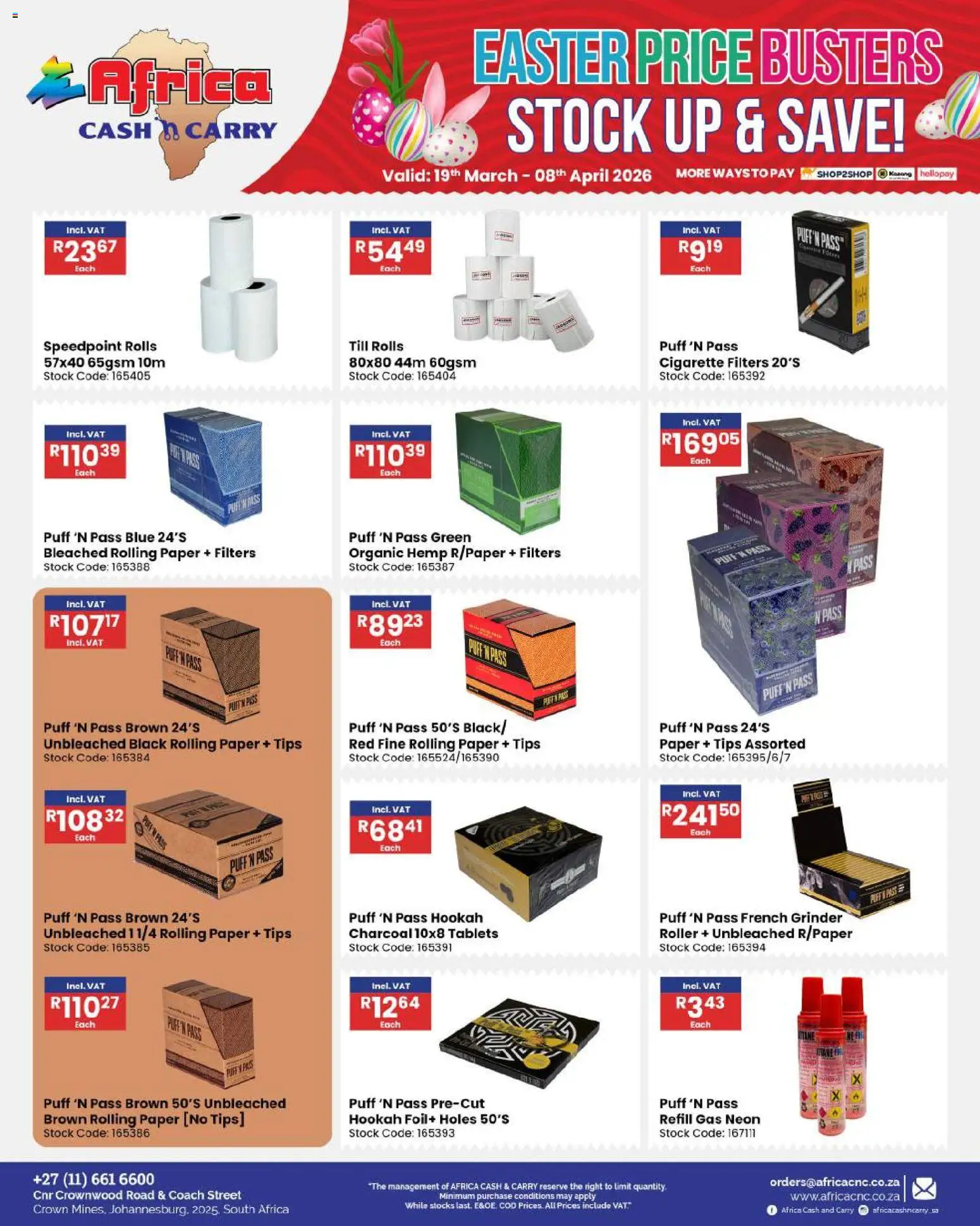New Africa Cash & Carry catalogue – valid from 19.03.2026 | Page: 64 | Products: Grinder, Stock, Paper, Clay