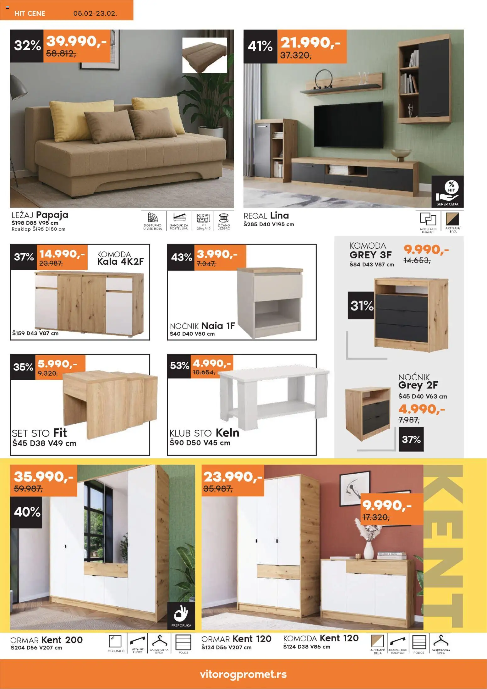 Vitorog katalog - važi od 05.02.2026 | Strana: 10 | Proizvode: Komoda, Sto, Ormar, Ogledalo