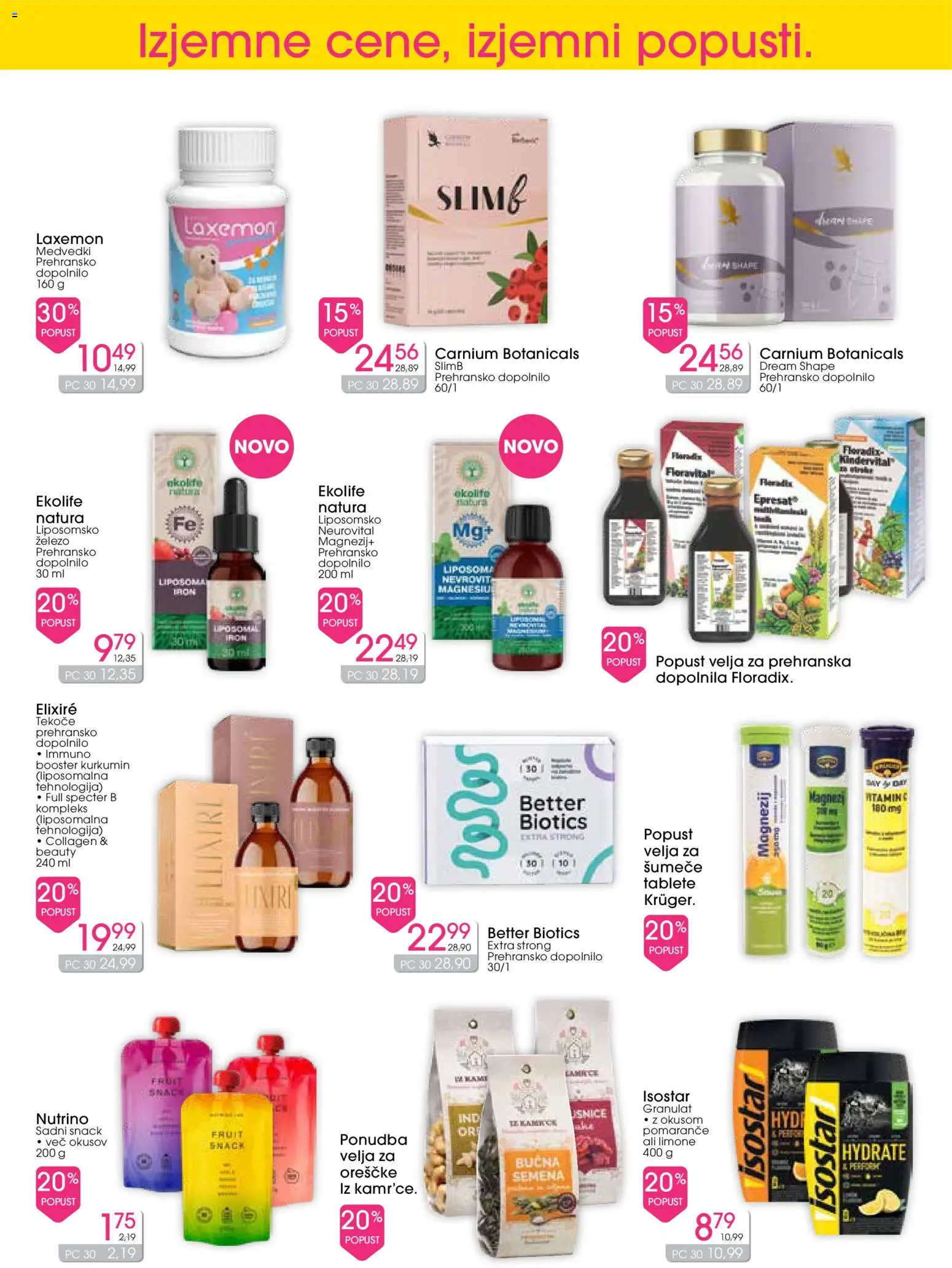 Novi Tuš drogerija katalog ponudbe – veljaven od 15.04.2026 | Stran: 13 | Izdelki: Prehranska dopolnila, Pomarance