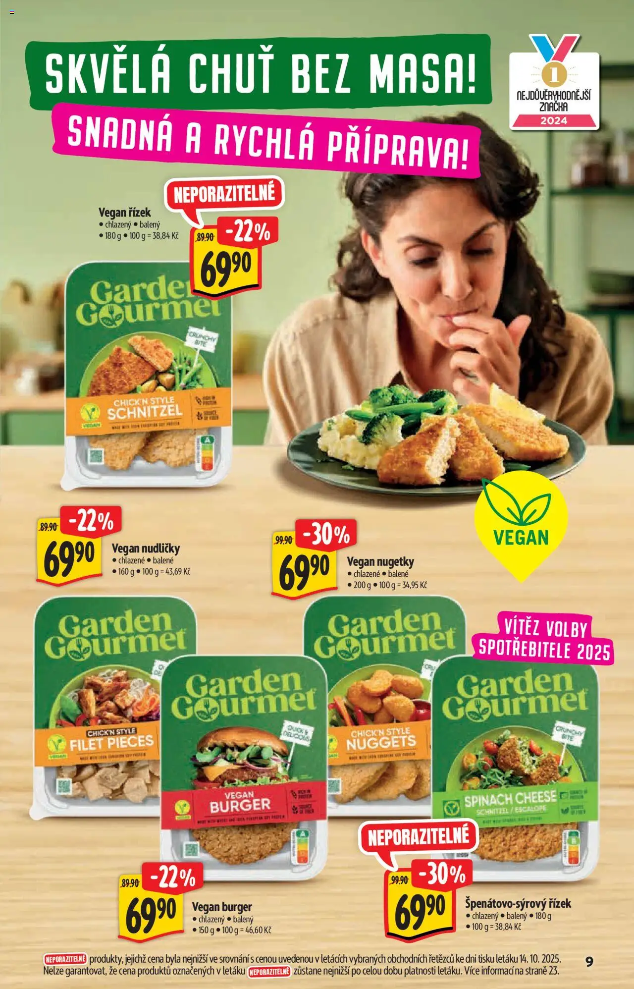 Albert katalog - Hypermarket od 22.10.2025 | Strana: 9 | Produkty: Vegan, Burger, Gourmet, Nugetky