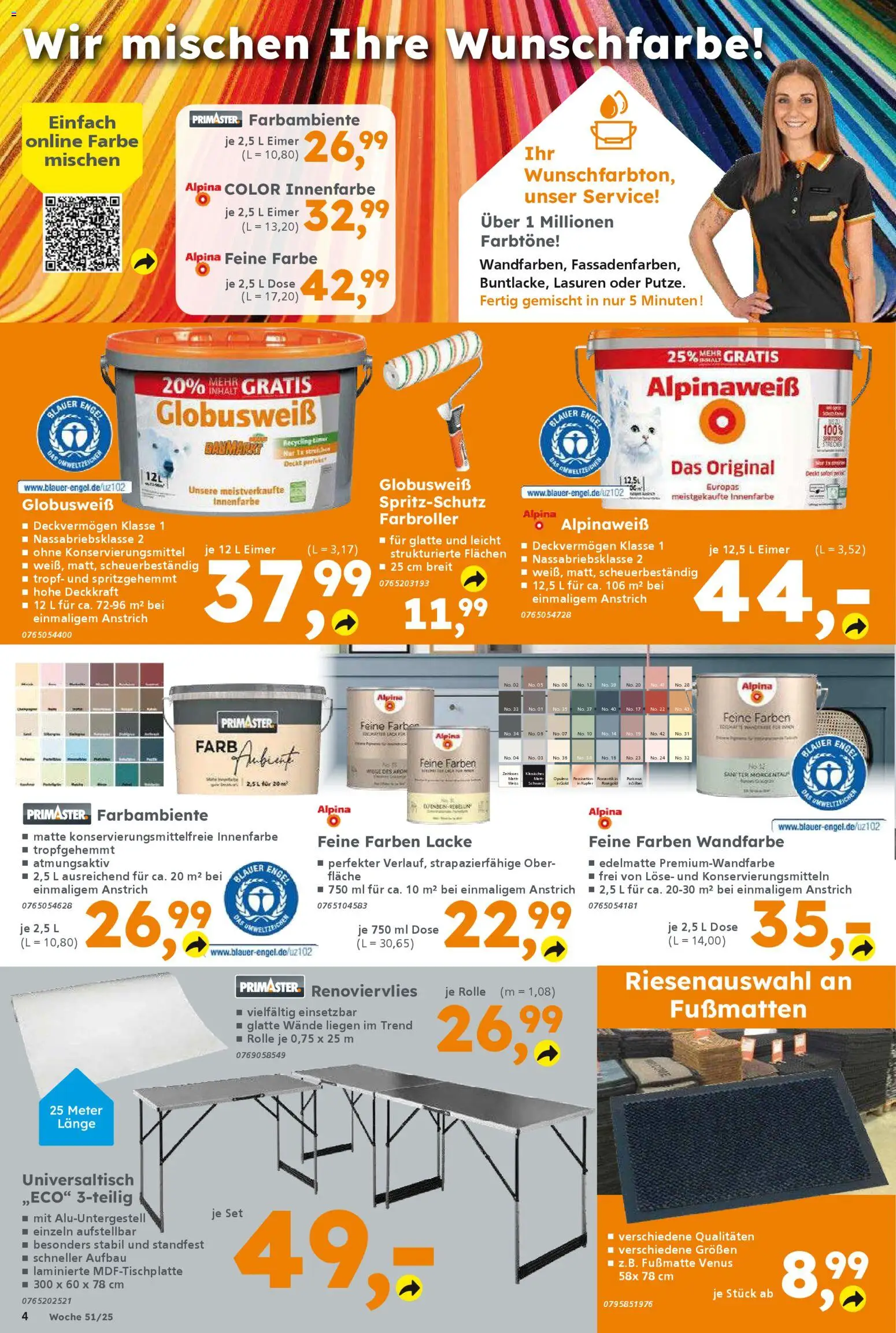 Globus Baumarkt prospekt Magdeburg	 – gültig ab 15.12.2025 | Seite: 4 | Produkte: Fußmatte, Wandfarbe