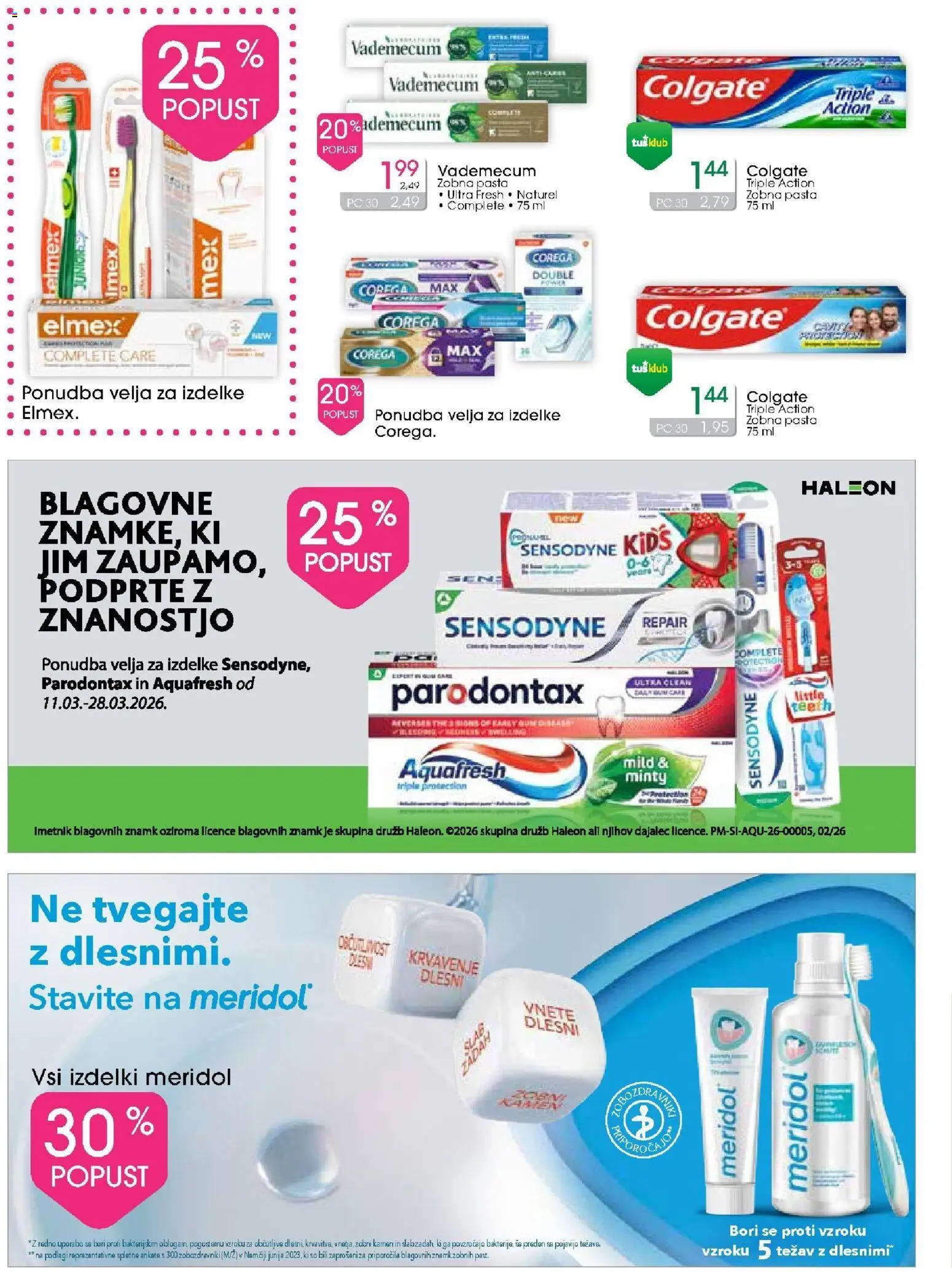 Novi Tuš drogerija katalog ponudbe – veljaven od 11.03.2026 | Stran: 10 | Izdelki: Zobna pasta
