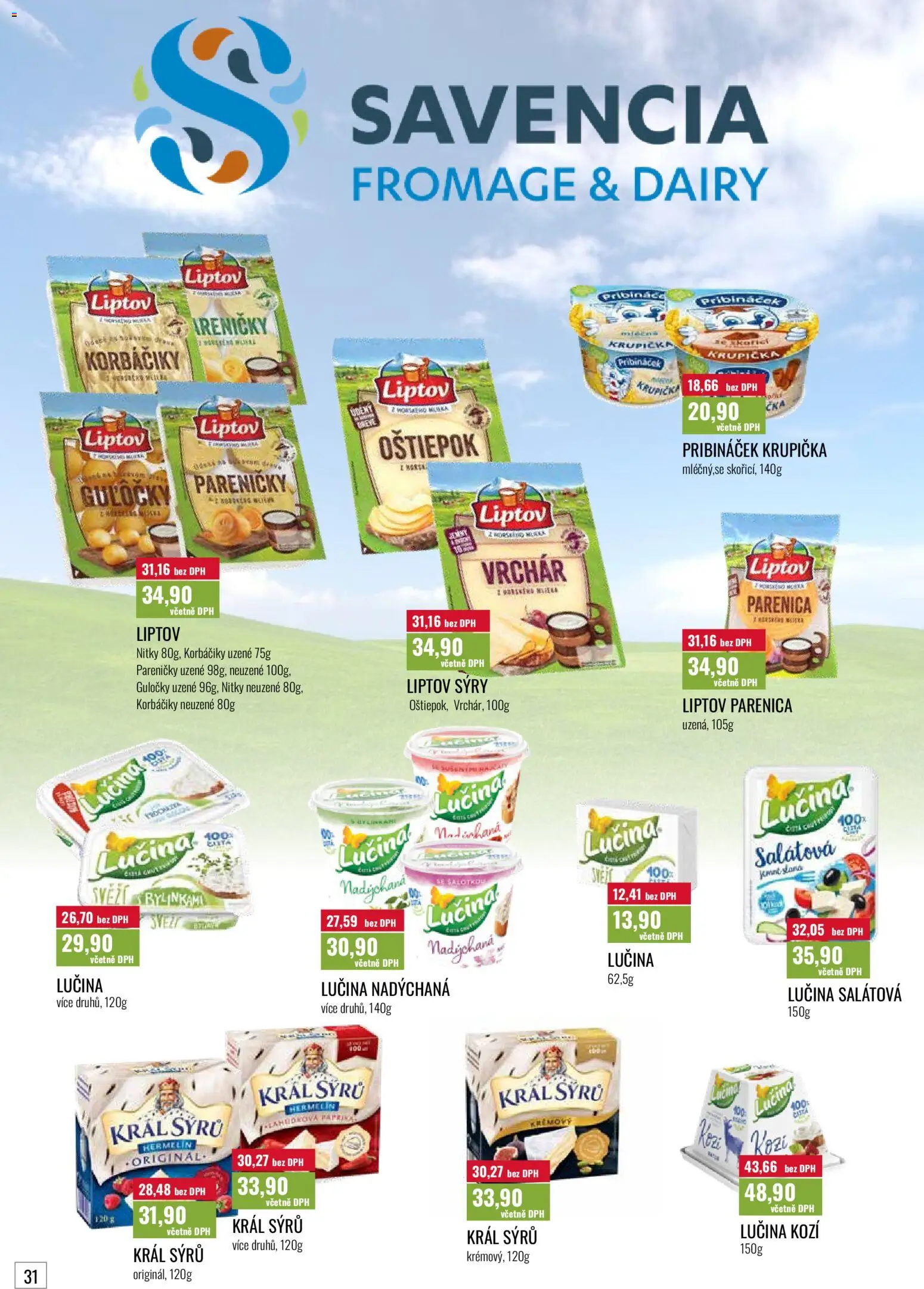 Ratio leták od 01.04.2026 | Strana: 32 | Produkty: Parenica, Lučina, Hermelín, Sýry