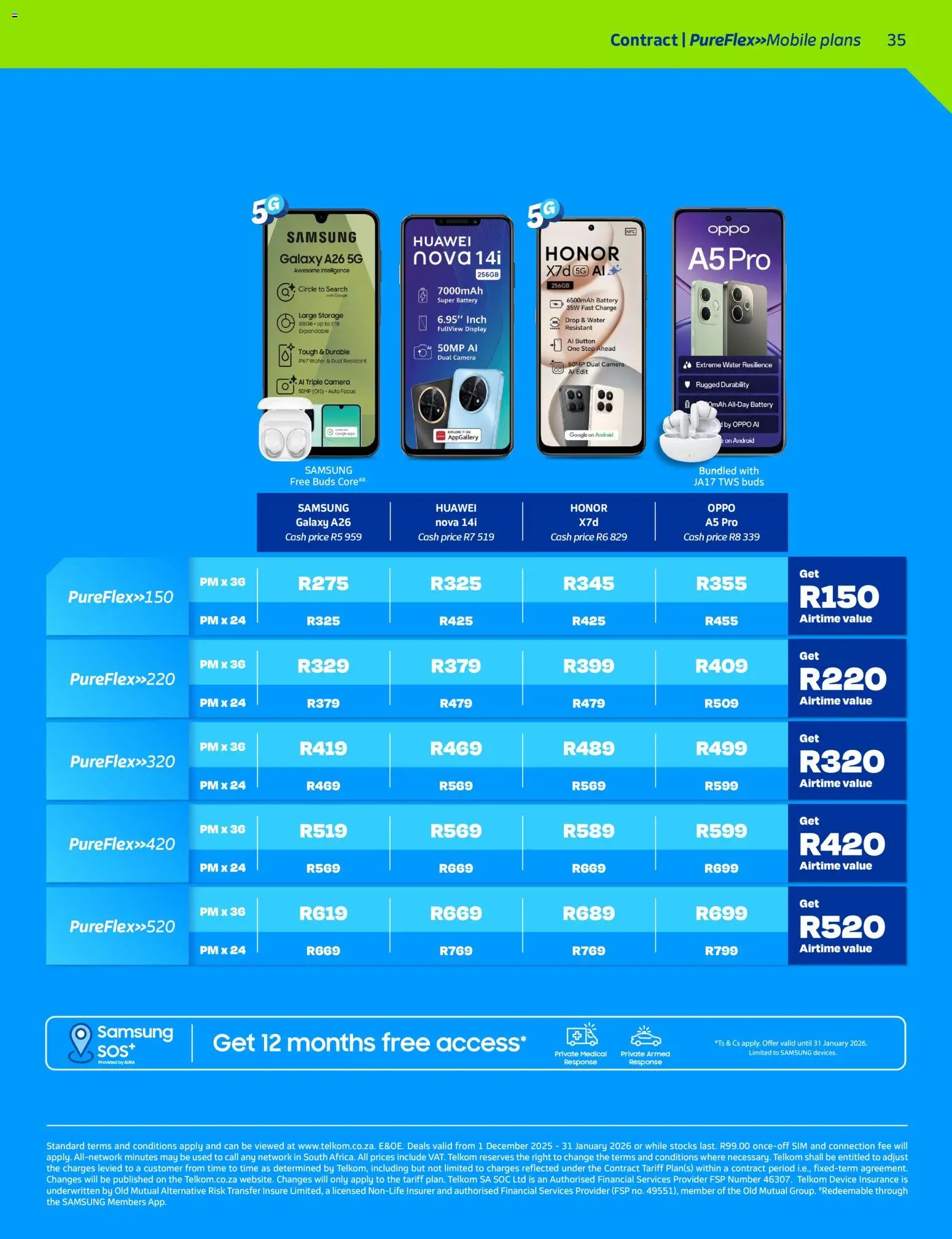 New Telkom catalogue – valid from 01.12.2025 | Page: 33 | Products: Sim, Camera, Battery, Water