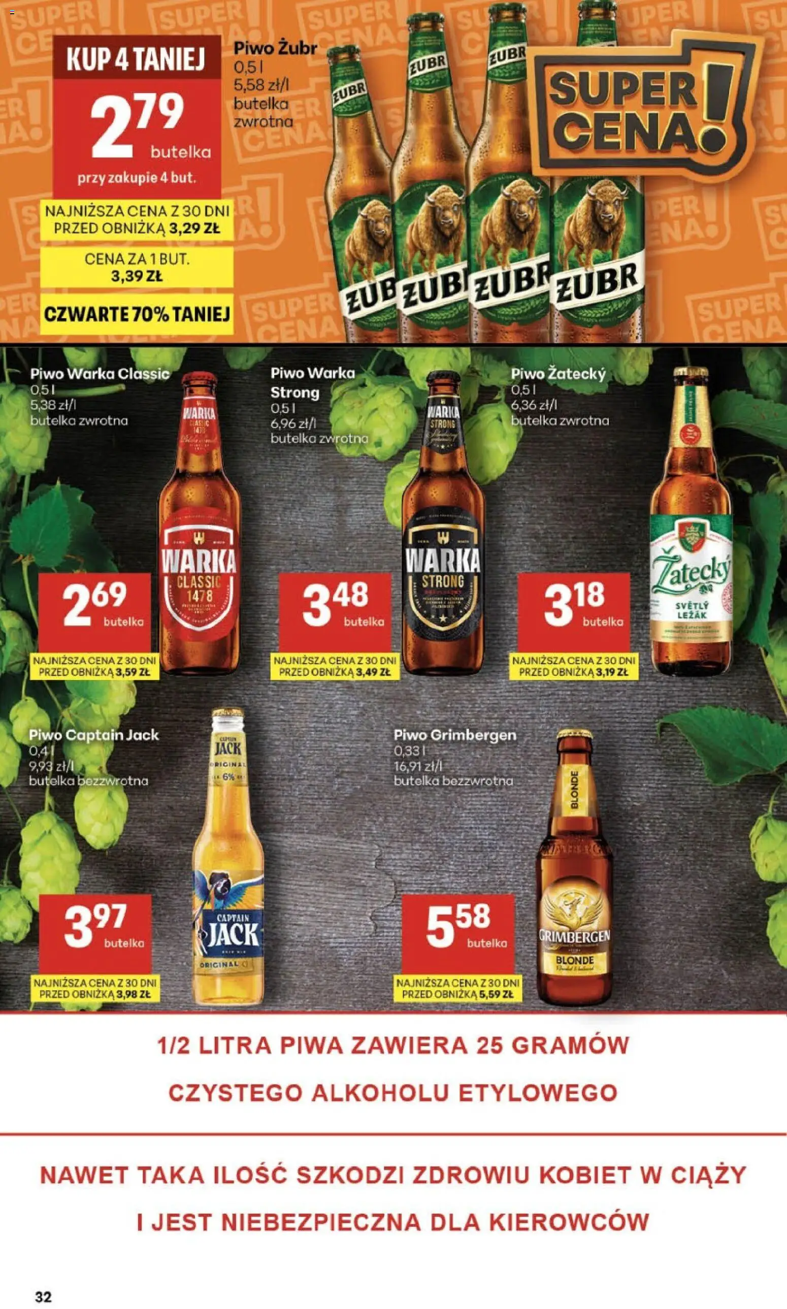 Delikatesy Centrum Gazetka - Sklepy Własne od 05.02.2026 | Strona: 32 | Produkty: Piwo grimbergen, Leżak, Warka, Piwo