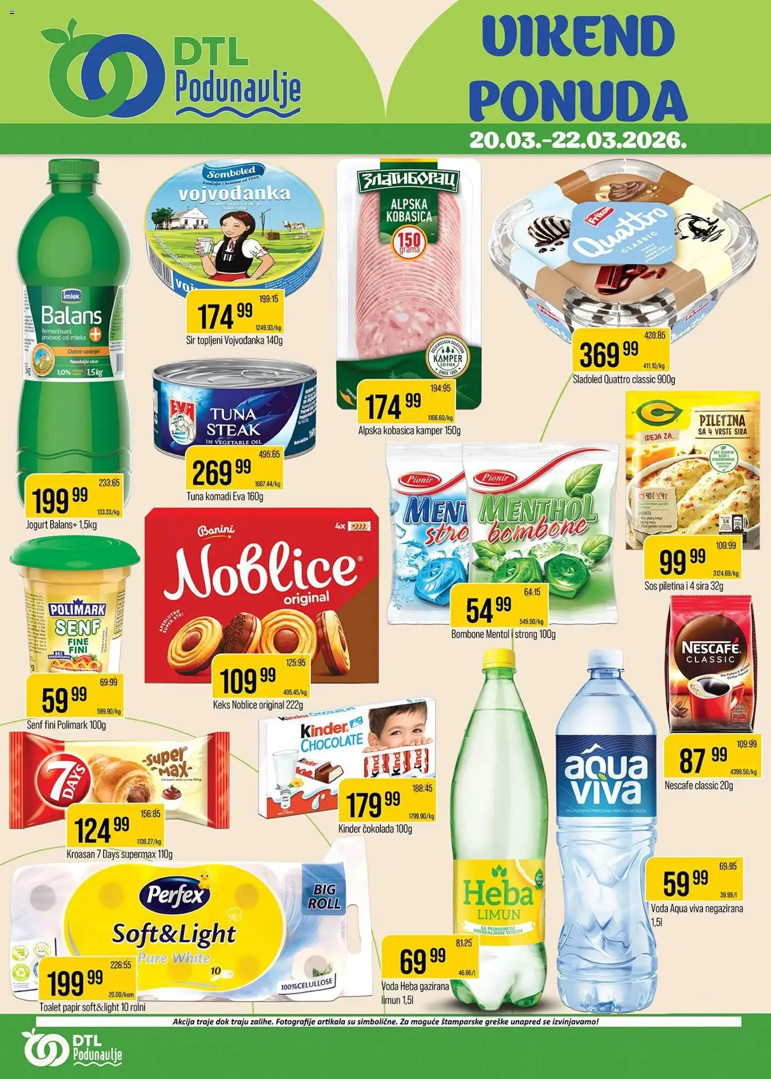 Podunavlje katalog - važi od 20.03.2026 | Strana: 1 | Proizvode: Keks, Noblice, Čokolada, Limun