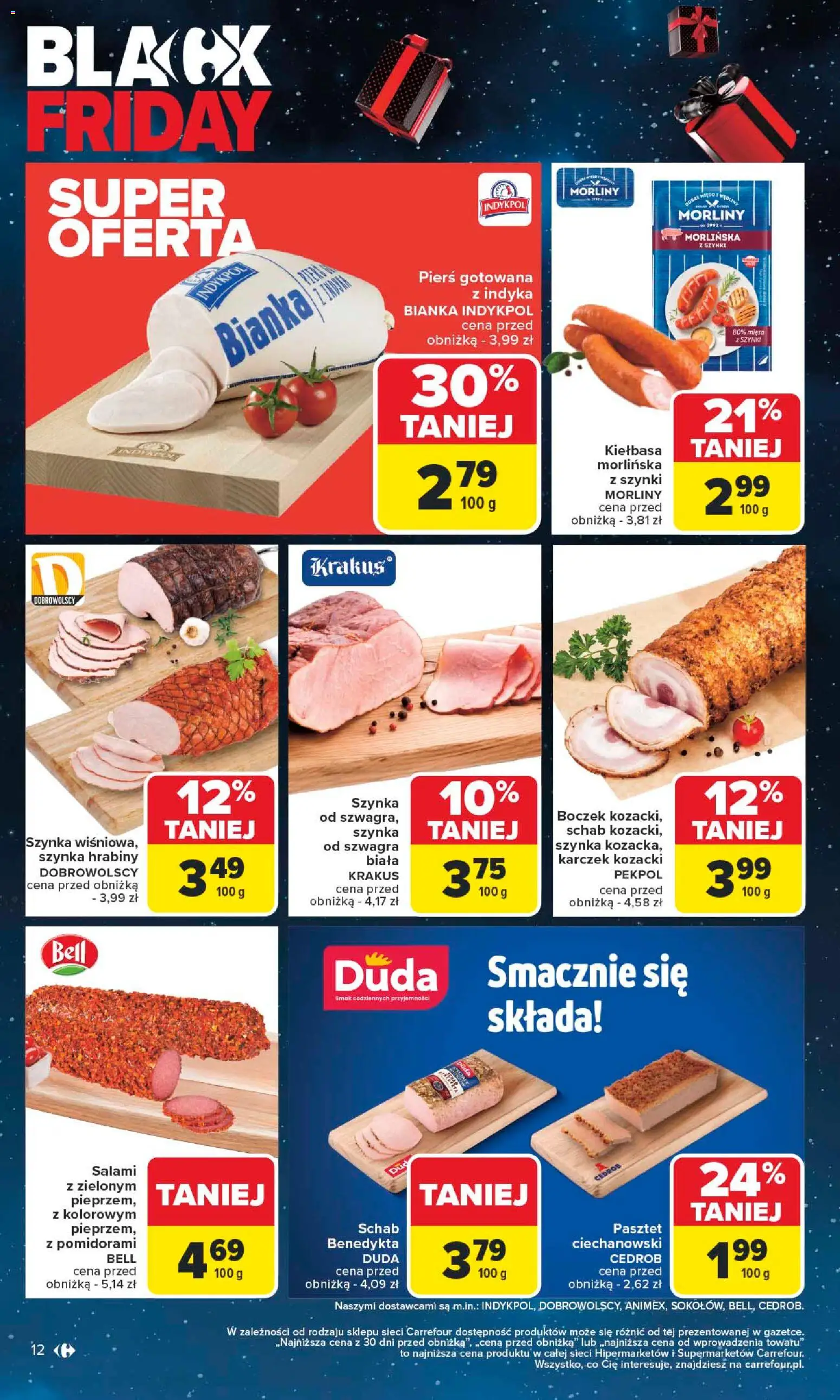Carrefour Black Friday od 24.11.2025 | Strona: 12 | Produkty: Bell, Szynka, Boczek, Salami
