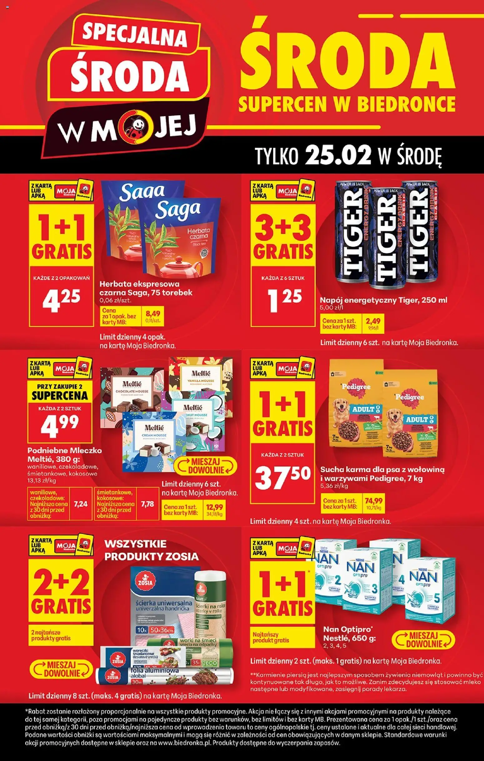 Biedronka gazetka - Specjalna środa od 25.02.2026 | Strona: 2 | Produkty: Mleko, Karma dla psa, Sucha karma dla psa, Podniebne mleczko