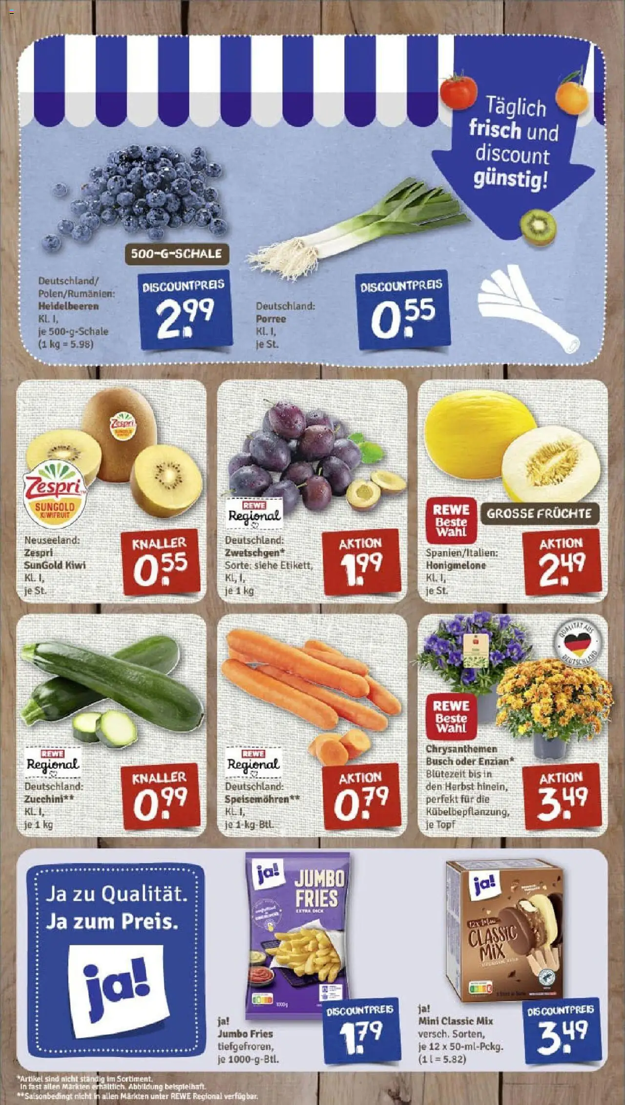 Rewe prospekt Obing	 - gültig ab dem 20.07.2025 | Seite: 3 | Produkte: Heidelbeeren, Honigmelone, Zucchini, Kiwi