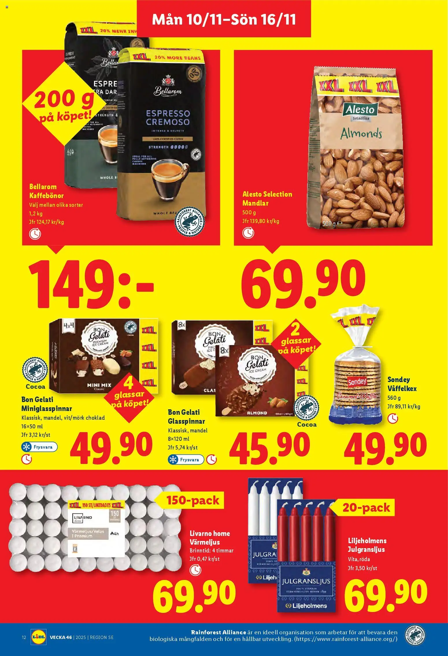 Lidl reklamblad aktuell från 10.11.2025 | Sida: 13 | Produkter: Glasspinnar, Choklad, Värmeljus
