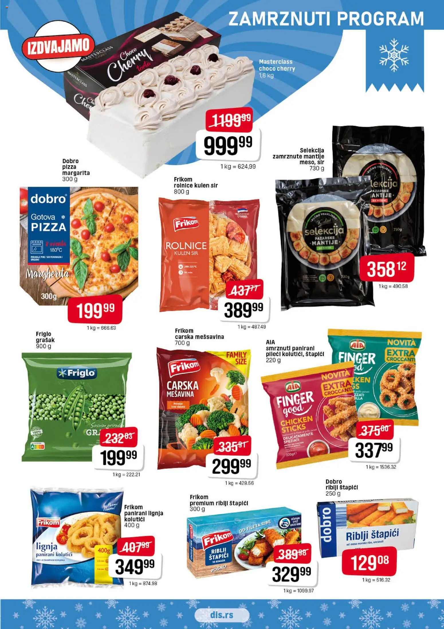 Super DIS katalog - važi od 20.11.2025 | Strana: 5 | Proizvode: Grašak, Riblji štapići, Kulen, Sir