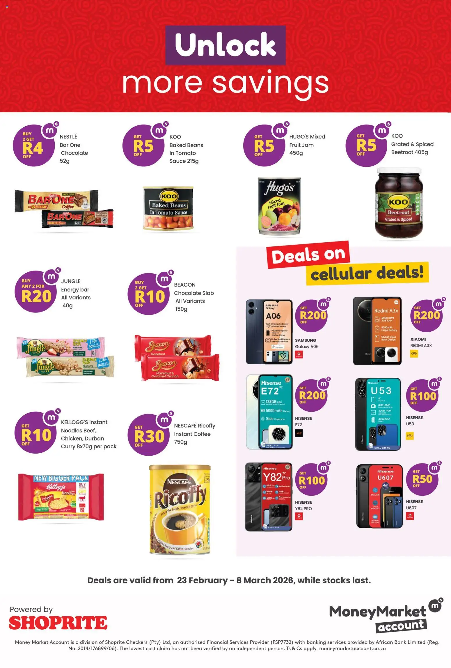 New Shoprite catalogue – valid from 23.02.2026 | Page: 2 | Products: Beans, Chicken, Sauce, Estuche organizador de viaje