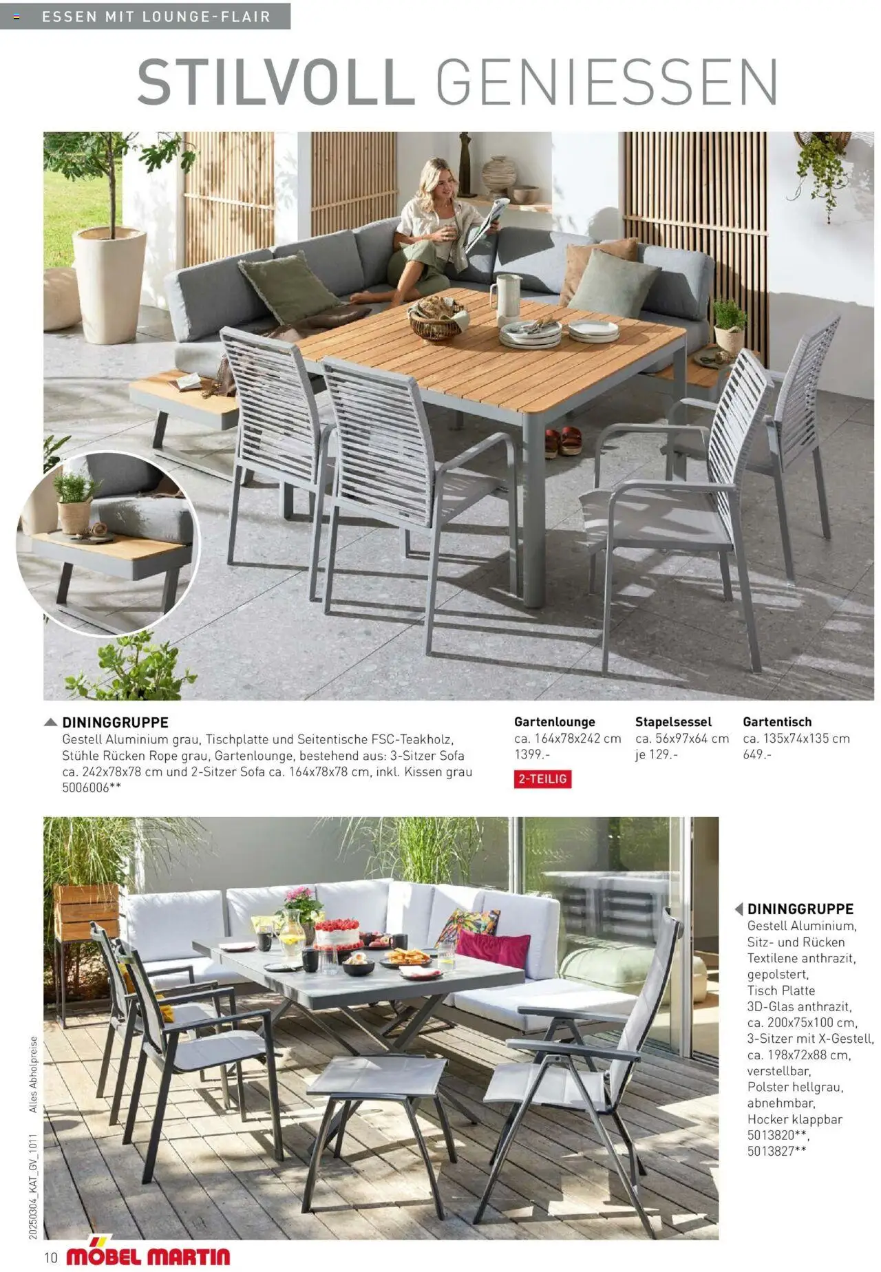 Möbel Martin Wohnfühl-Garten - gültig ab dem 04.03.2025 | Seite: 10 | Produkte: Hocker, Kissen, Sofa, Tisch