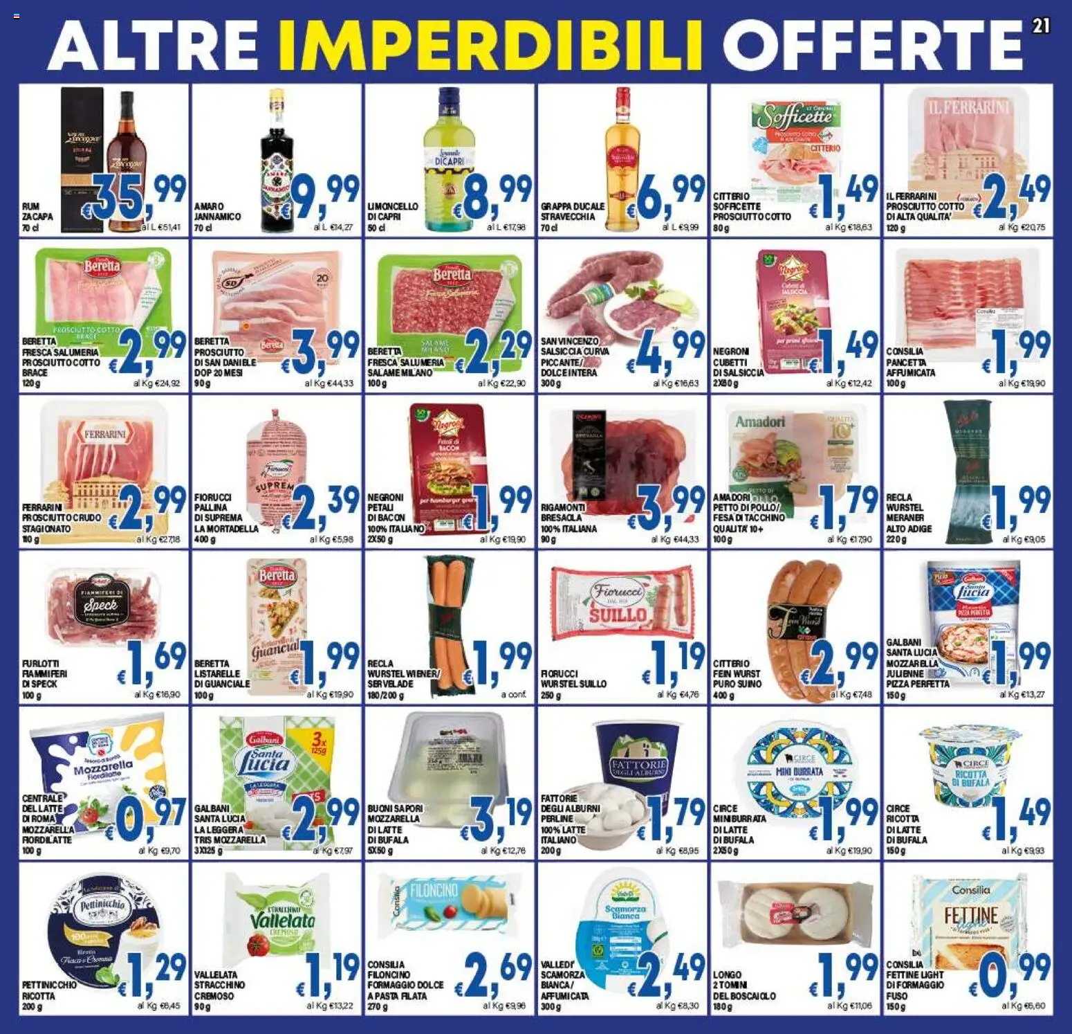 Volantino DEM del 07.11.2025 | Pagina: 21 | Prodotti: Pancetta, Latte, Wurstel, Amaro