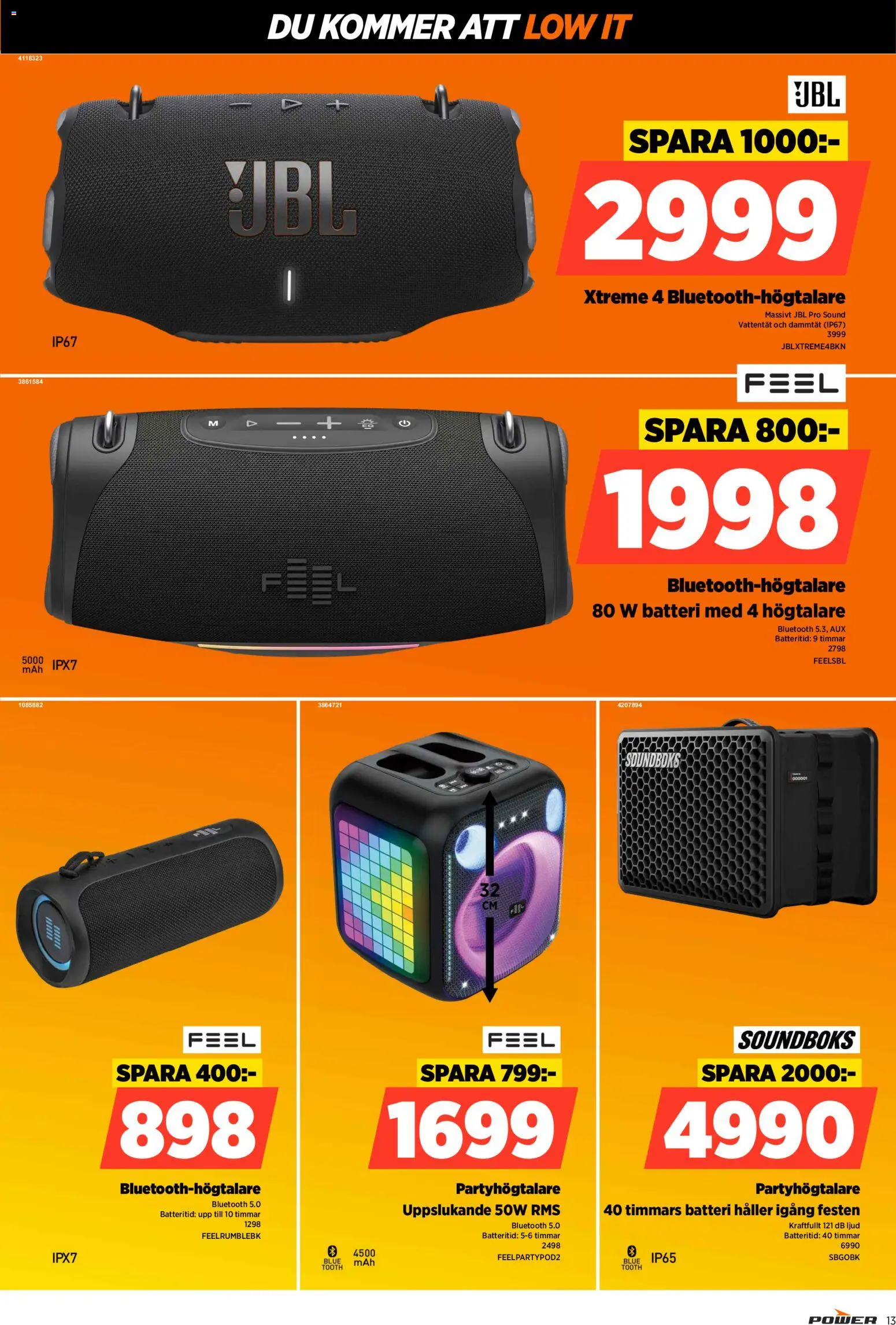 Power reklamblad aktuell från 20.04.2026 | Sida: 13 | Produkter: Batteri, Högtalare