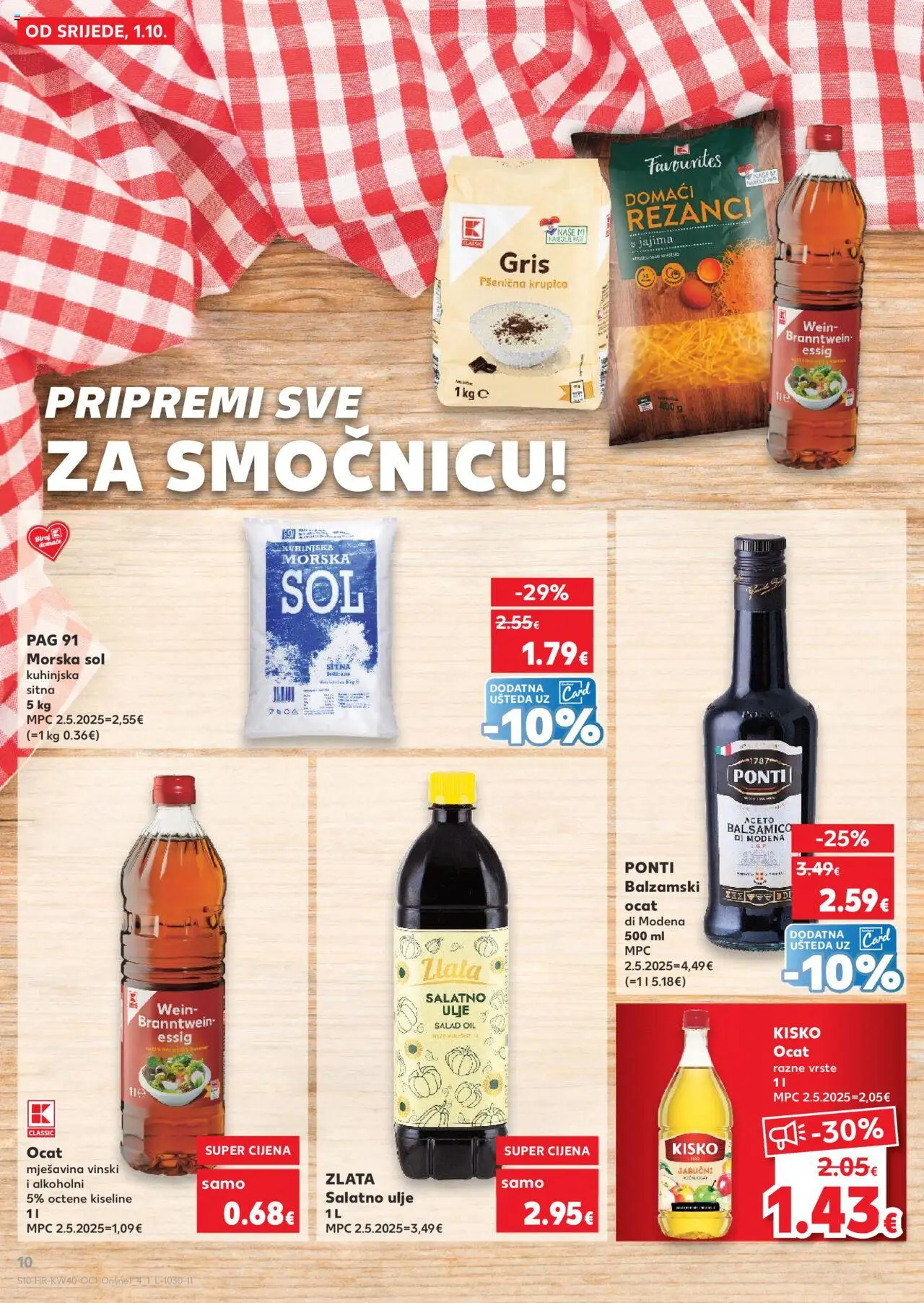 Kaufland katalog | vrijedi od 01.10.2025 | Stranica: 10 | Proizvodi: Krupica, Rezanci, Sol, Balsamico