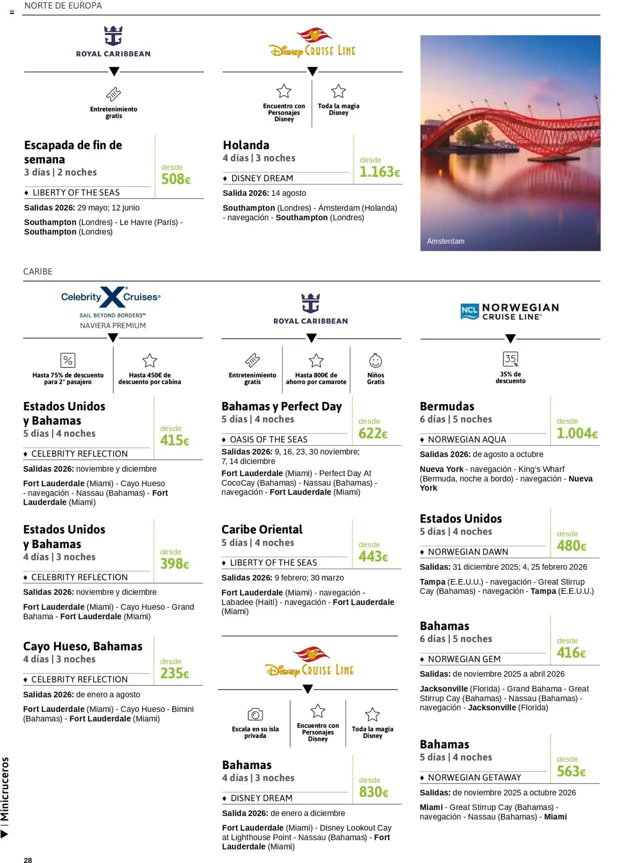 Viajes El Corte Inglés - Crucero Fantástico │ válido desde el 16.09.2025 | Página: 28 | Productos: Bermudas, Navegación