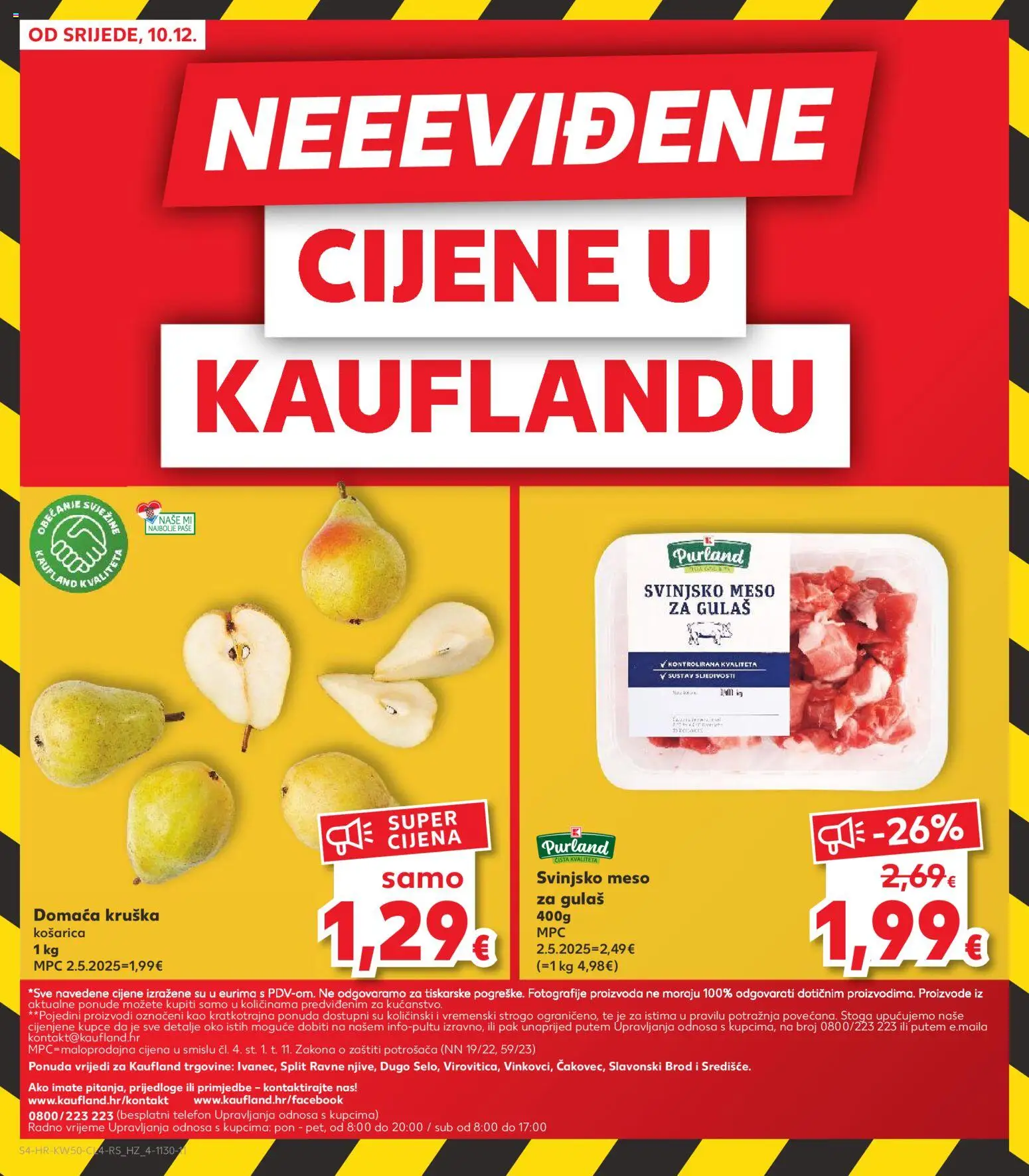 Kaufland katalog | vrijedi od 10.12.2025 | Stranica: 4 | Proizvodi: Svinjsko meso, Meso, Kruška, Telefon