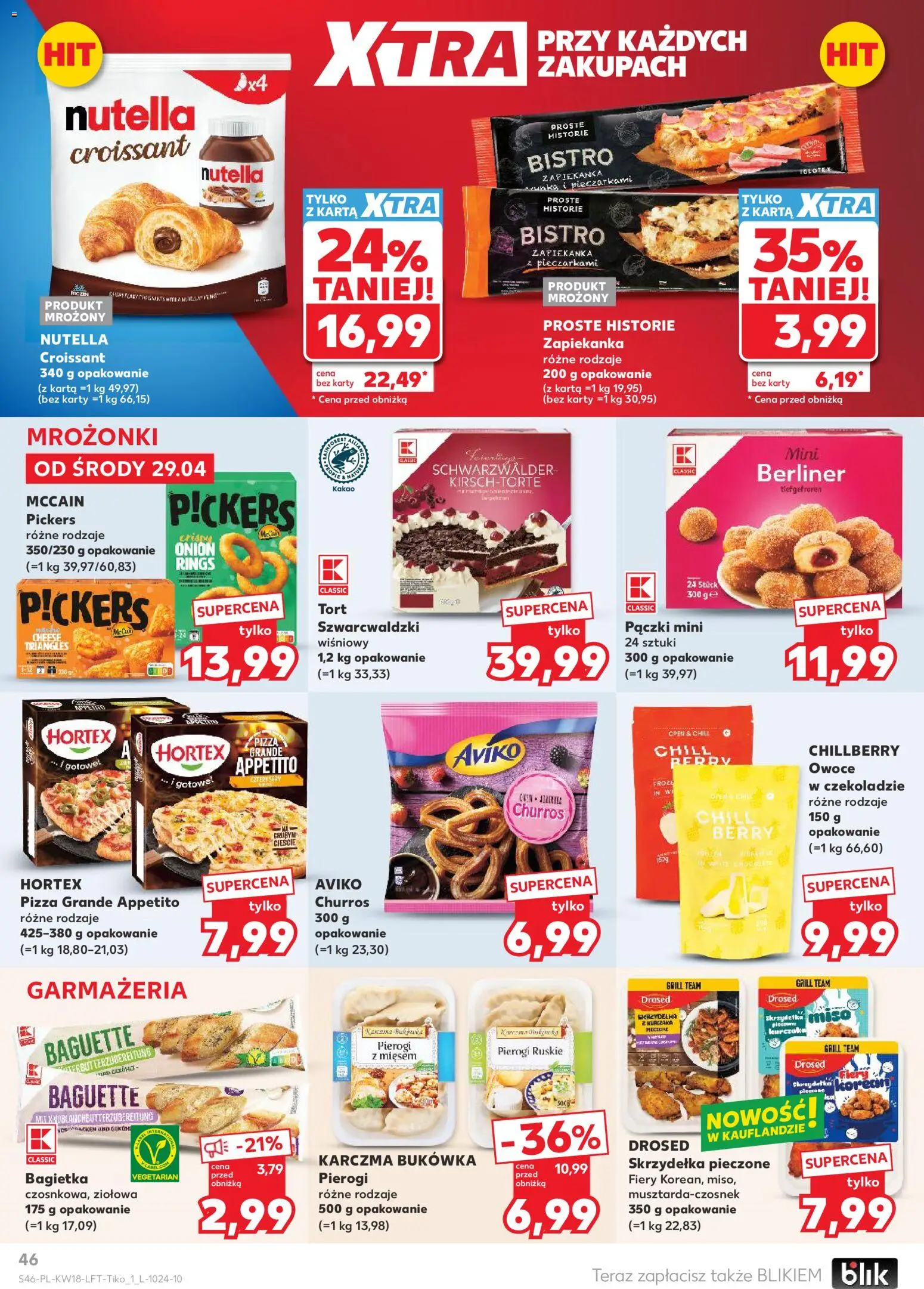 Kaufland gazetka od 29.04.2026 | Strona: 46 | Produkty: Nutella, Pierogi, Pączki, Pizza