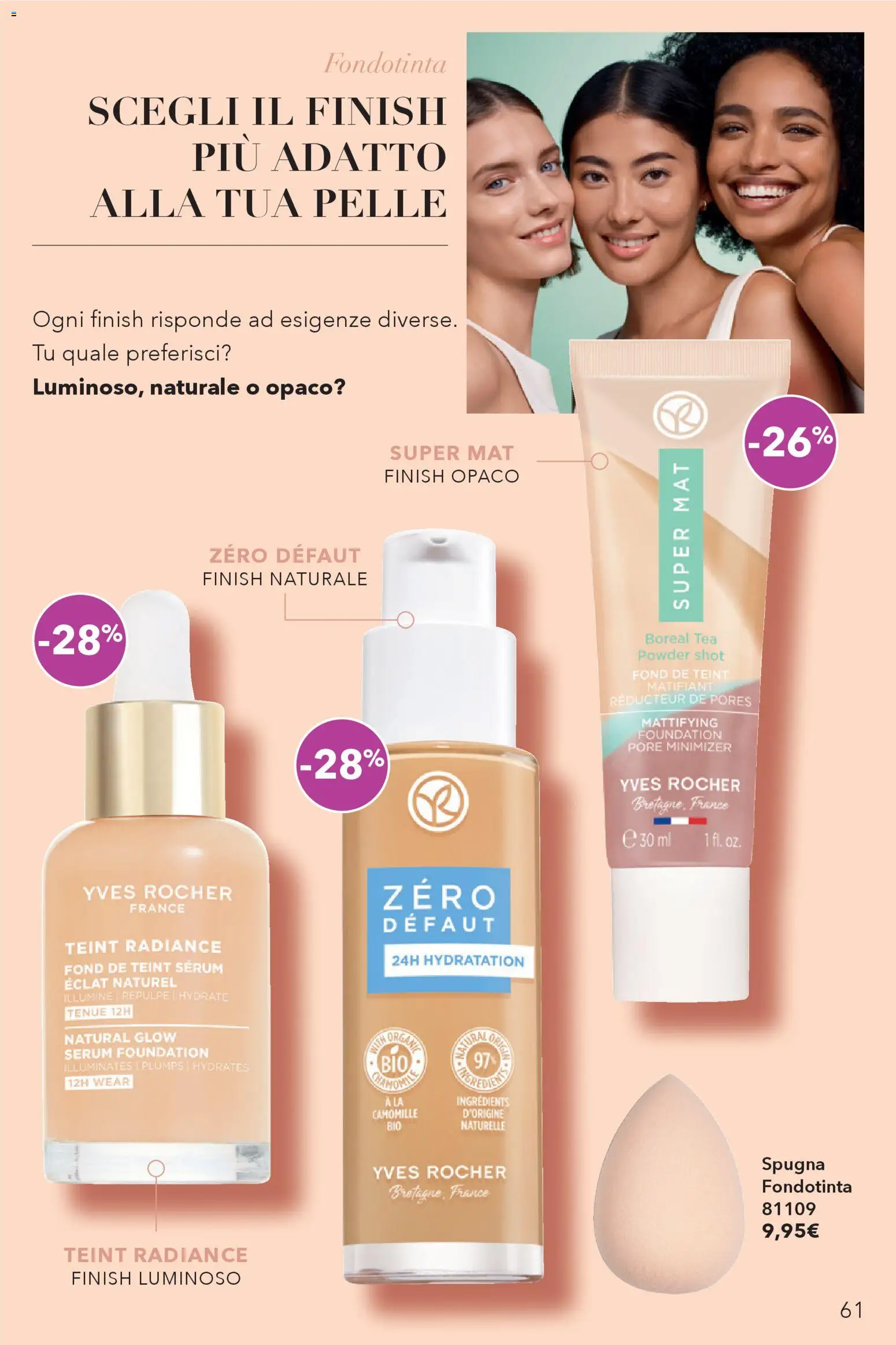 Volantino Yves Rocher del 02.04.2026 | Pagina: 61 | Prodotti: Spugna, Fondotinta