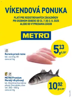 Metro víkendová ponuka - náhľad platný od 31.07.2025