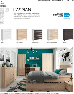 Pogląd oferty "Black Red White Gazetka - Katalog rodzinnych wnętrz" - ważna od 24.05.2024 | Strona: 117 | Produkty: Łóżko, Półka, Regał, Szafka nocna