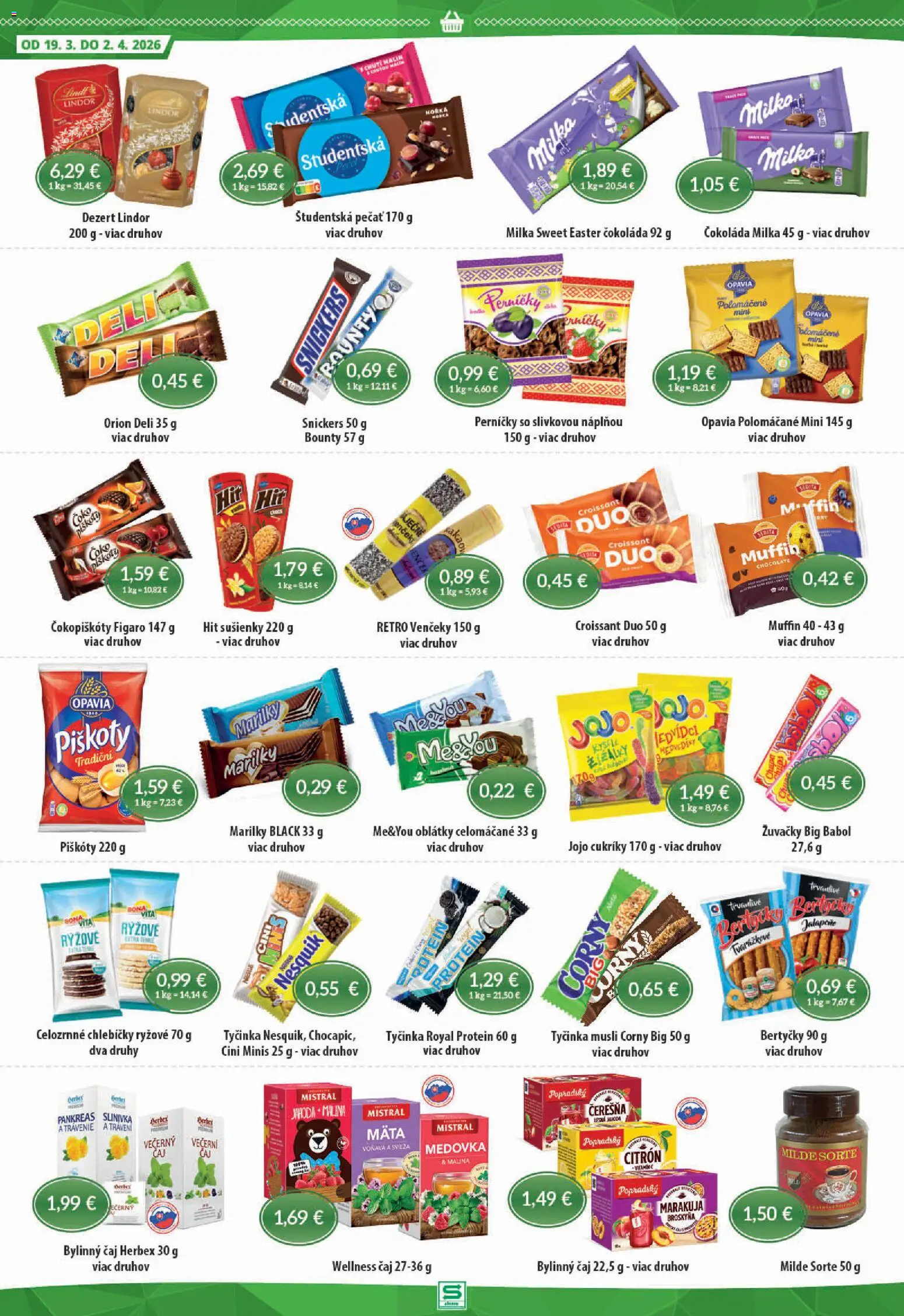 Nové Sintra akcie – leták je platný od 19.03.2026 | Strana: 6 | Produkty: Lindor, Čokoláda, Cini Minis, Milka
