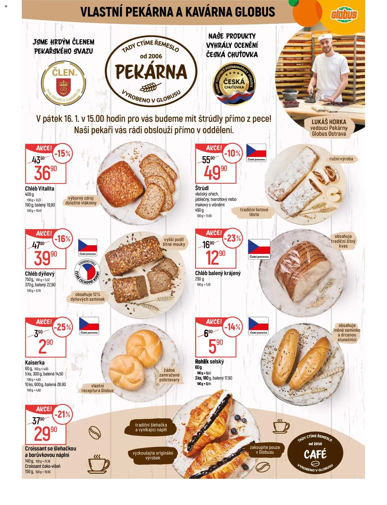 Globus leták - Ostrava od 14.01.2026 | Strana: 6 | Produkty: Kaiserka, Chléb, Šlehačka, Pekárna