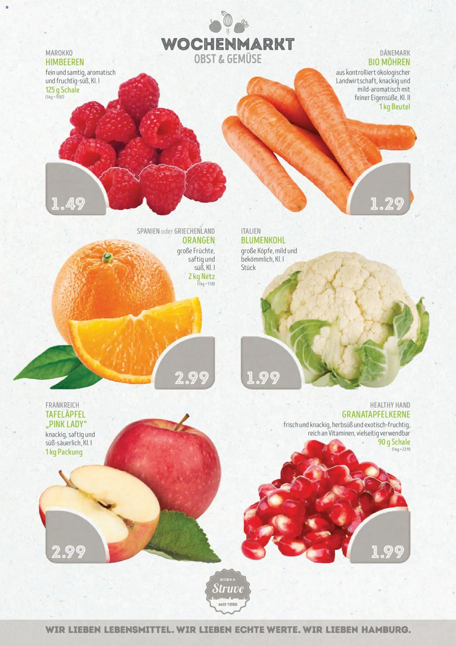 Edeka Struve Prospekt 	 – gültig ab 12.01.2026 | Seite: 2 | Produkte: Mohren, Gemüse, Obst, Blumenkohl