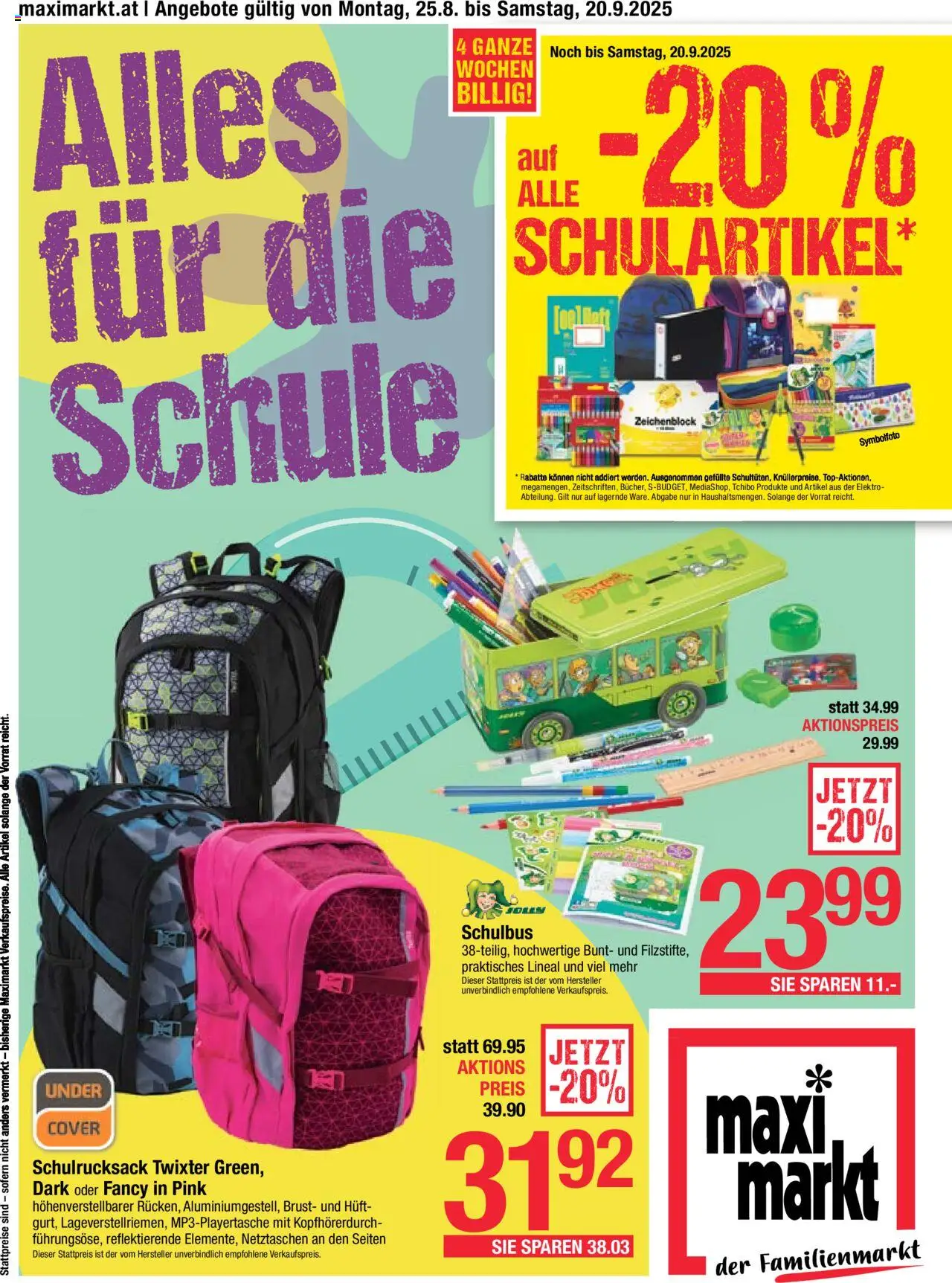 Maximarkt Alles für die Schule gültig ab 25.08.2025 | Seite: 1