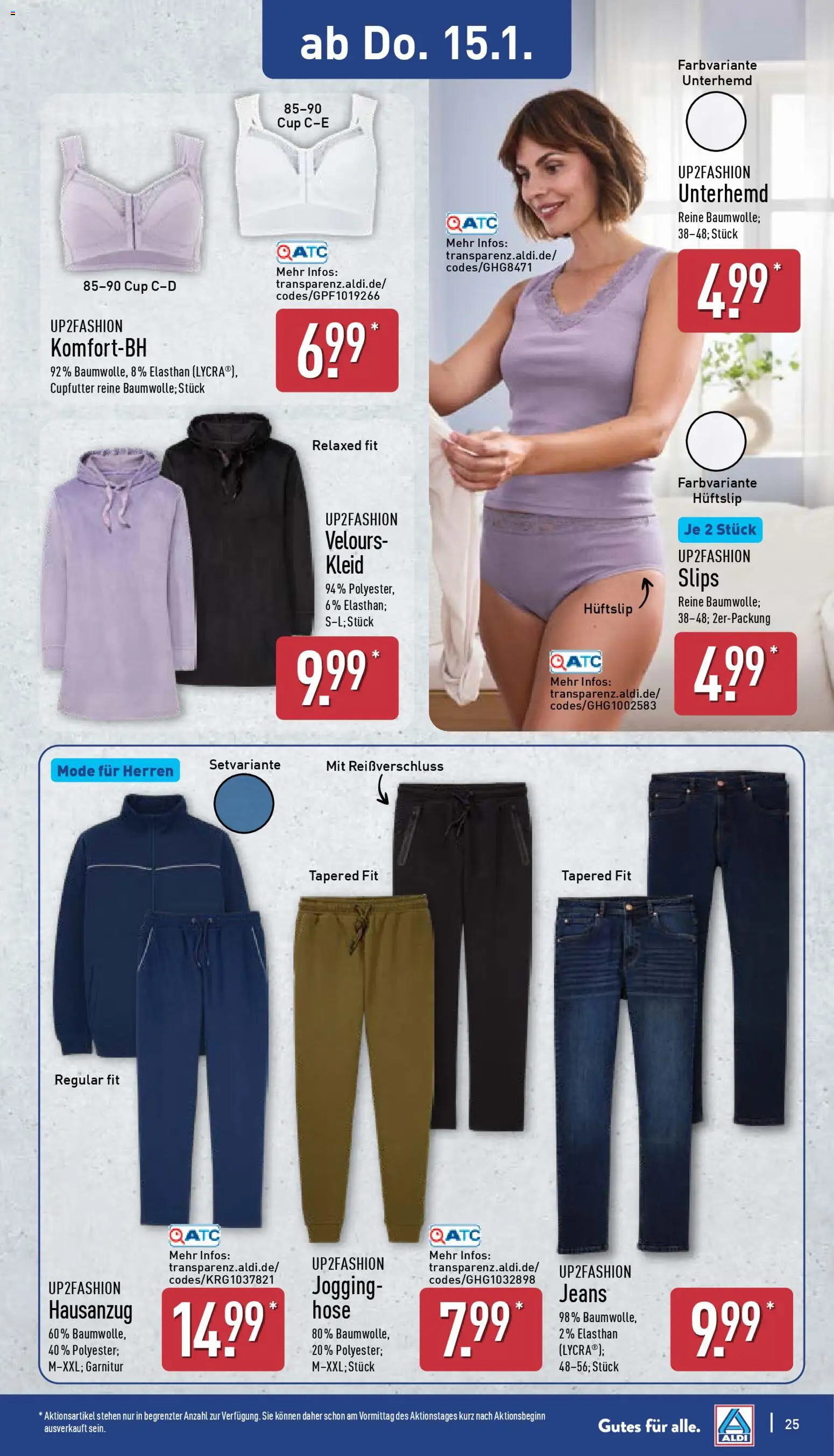 Aldi Prospekt 	 – gültig ab 12.01.2026 | Seite: 27 | Produkte: Up2fashion, Unterhemd, Hose, Jeans