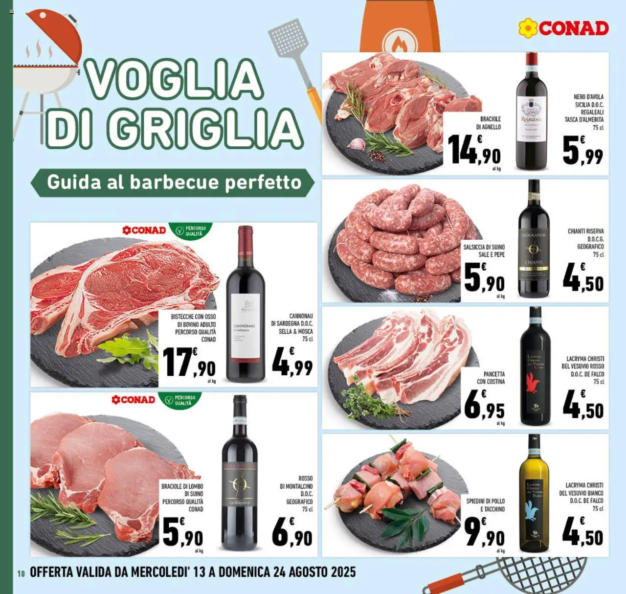 Volantino Conad del 13.08.2025 | Pagina: 10 | Prodotti: Pollo, Pancetta, Sale, Suino