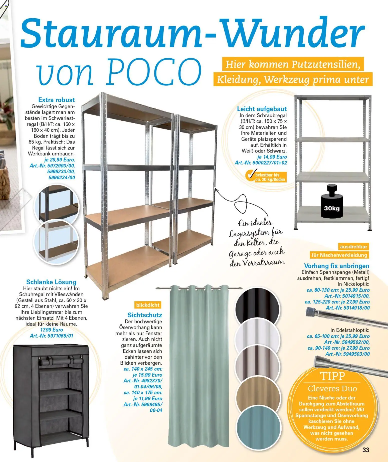 Poco Wohnwelt Winter 2025 – gültig ab 01.12.2025 | Seite: 33 | Produkte: Regal, Schuhregal, Vorhang