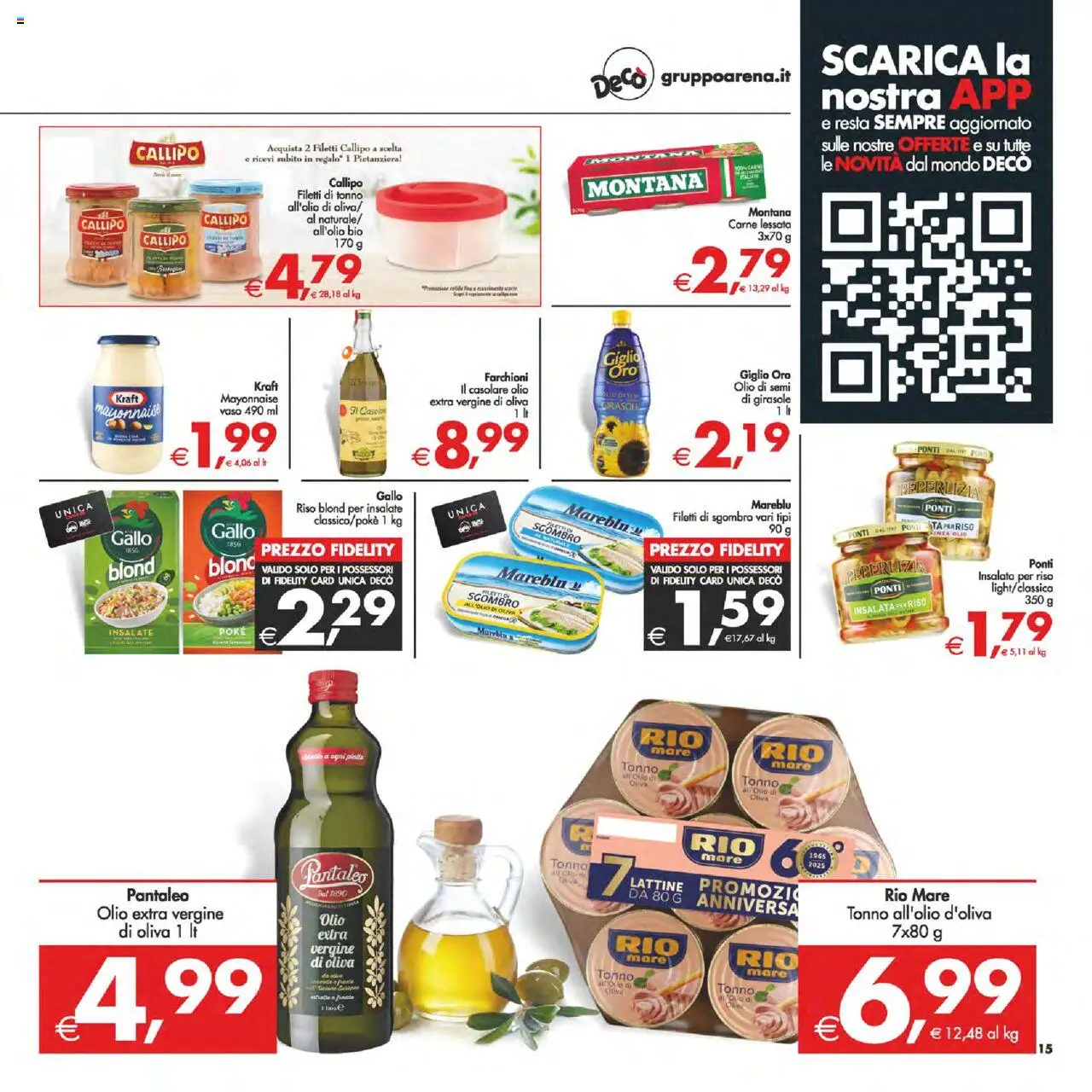 Volantino Decò del 22.08.2025 | Pagina: 15 | Prodotti: Riso, Insalata, Tonno, Olio extra vergine