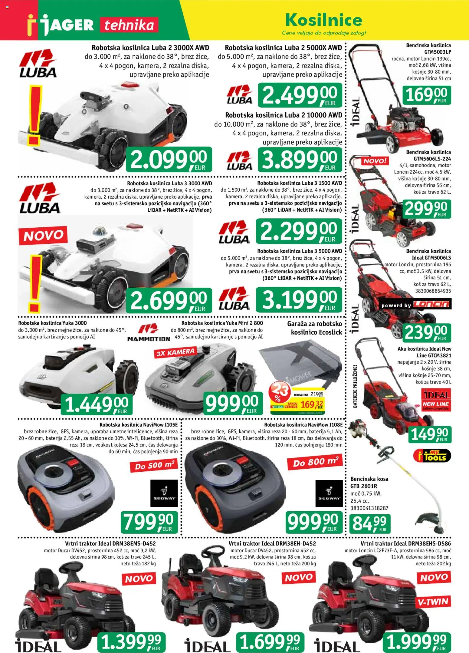 Novi Jager katalog ponudbe – veljaven od 25.03.2026 | Stran: 3 | Izdelki: Baterija, Kamera, Kosilnica, Bencinska kosa