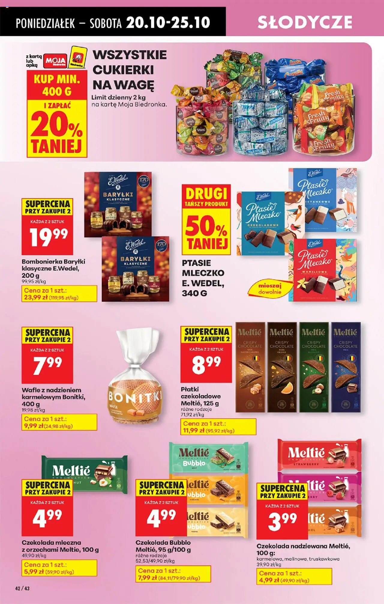 Biedronka gazetka od 20.10.2025 | Strona: 52 | Produkty: Karta, Wafle, Czekolada, Cukierki